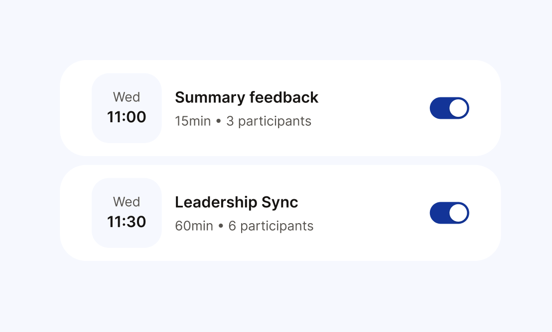 Calendar meetings mockup