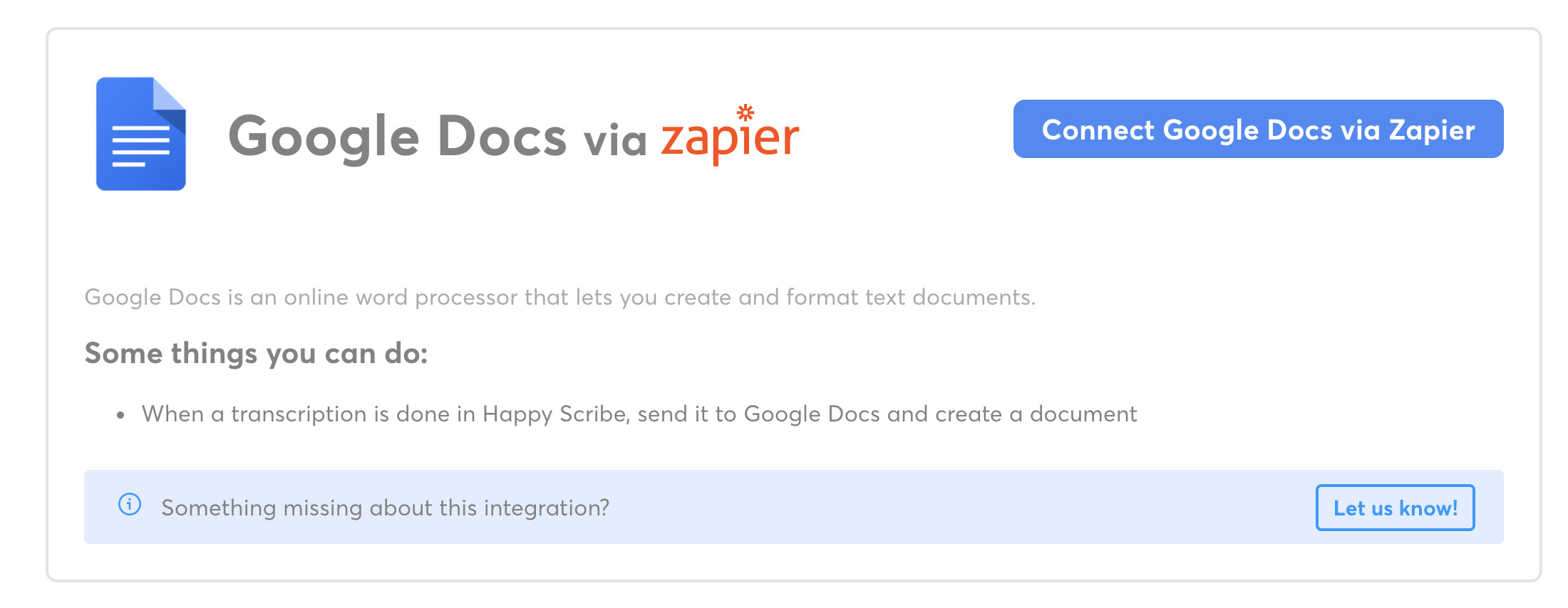 Google Docs Integration