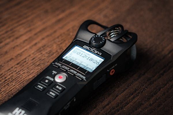 A dictaphone used for listening to recordings