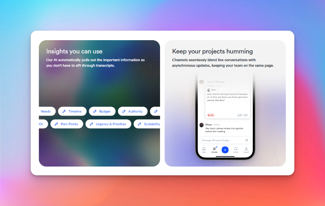 A screenshot showing Otter AI’s features.