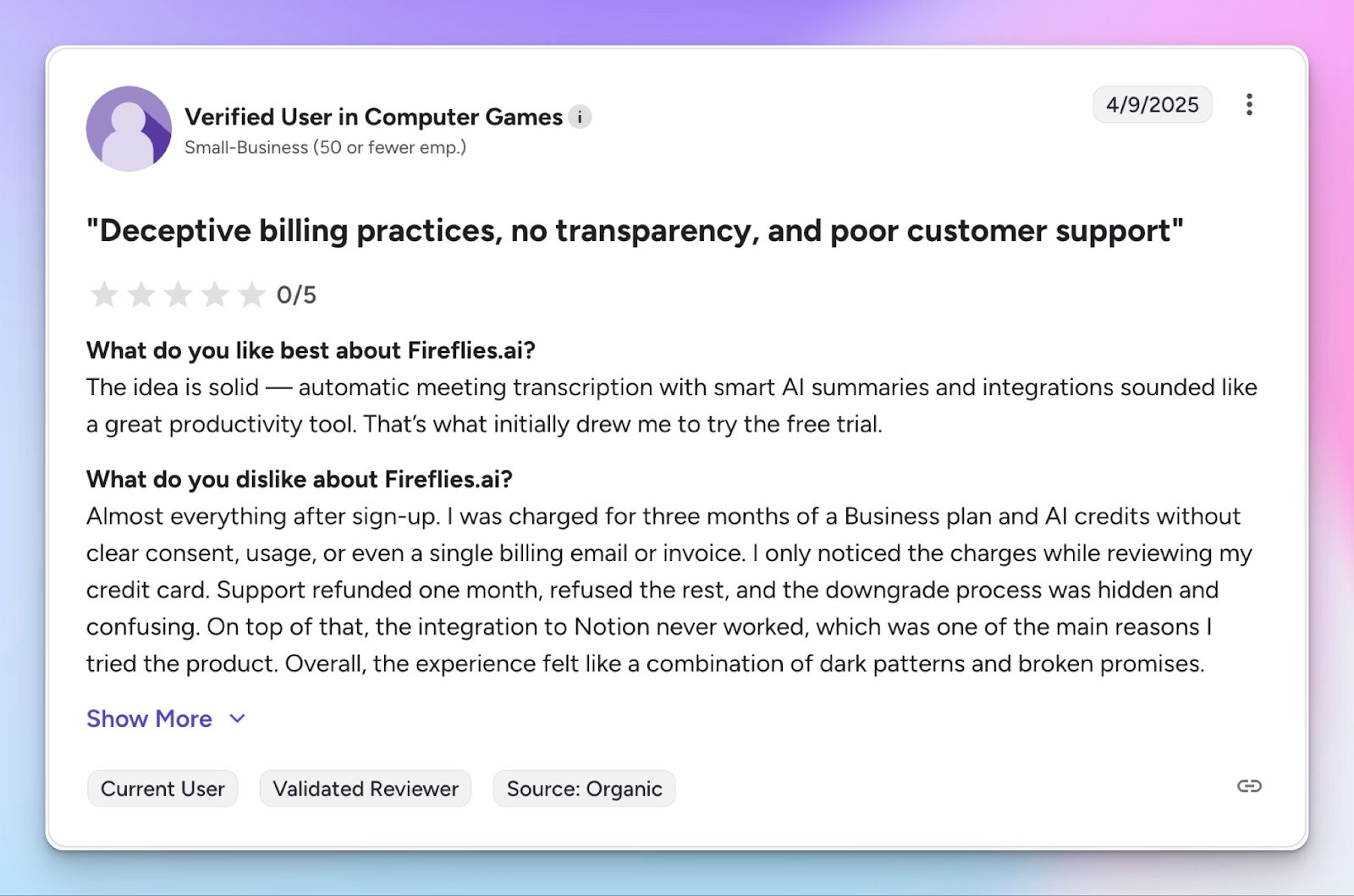 Fireflies plans are difficult to cancel