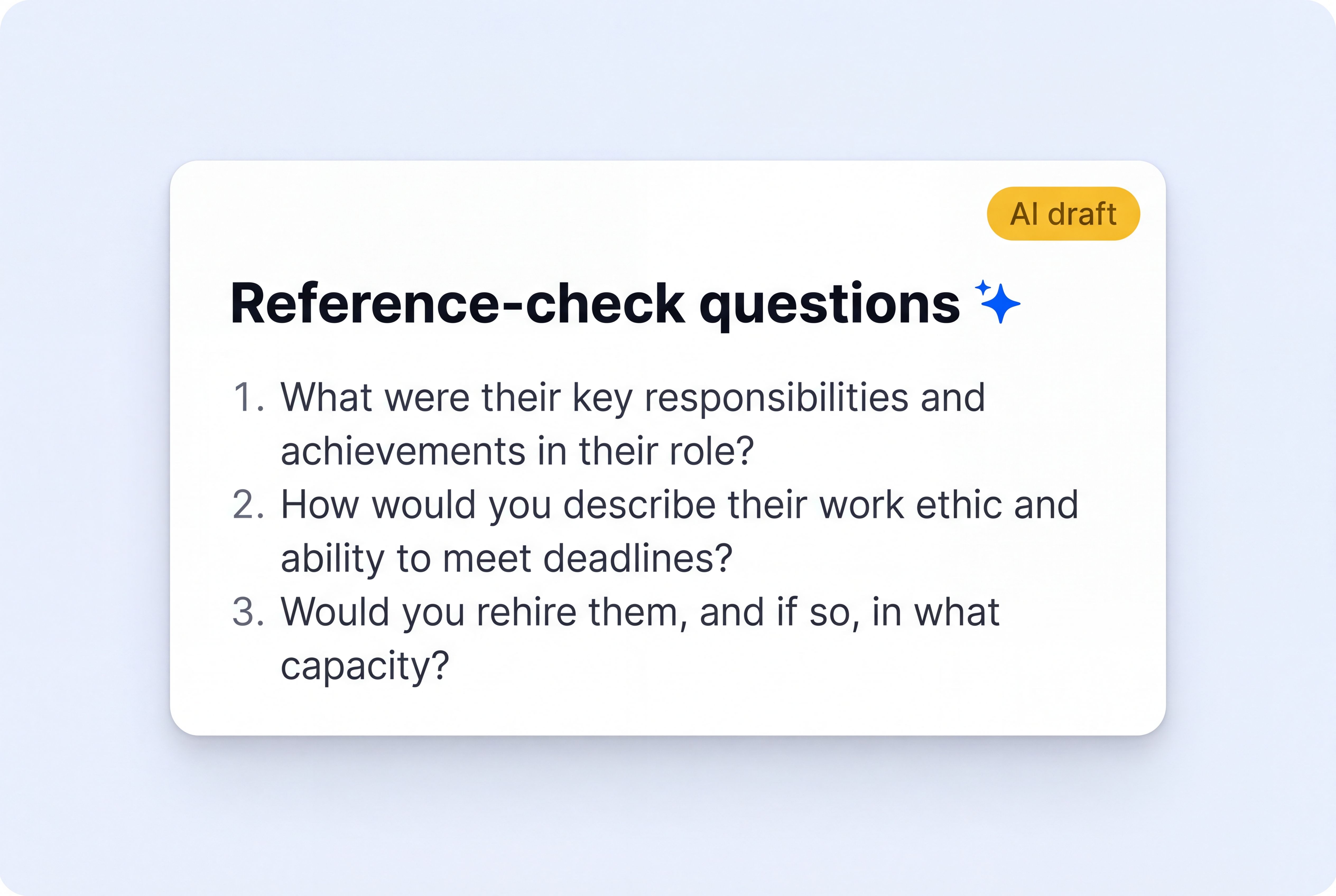 Reference questions mockup