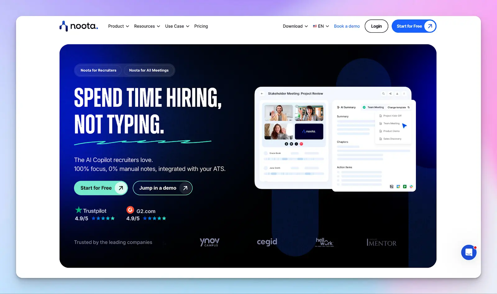 Noota - Bot-Free AI Note Taker in Europe