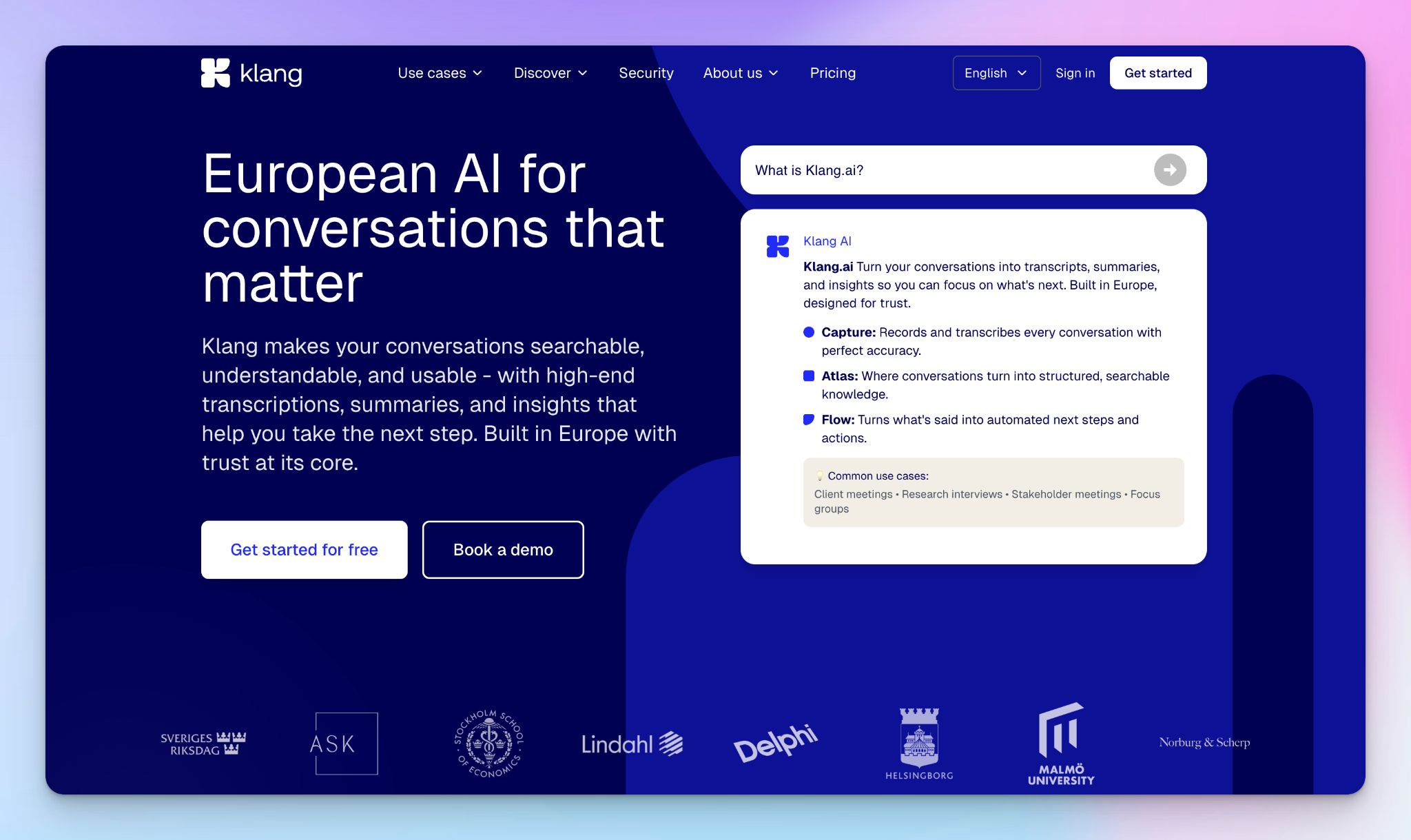 Klang AI, transcription software in Europe