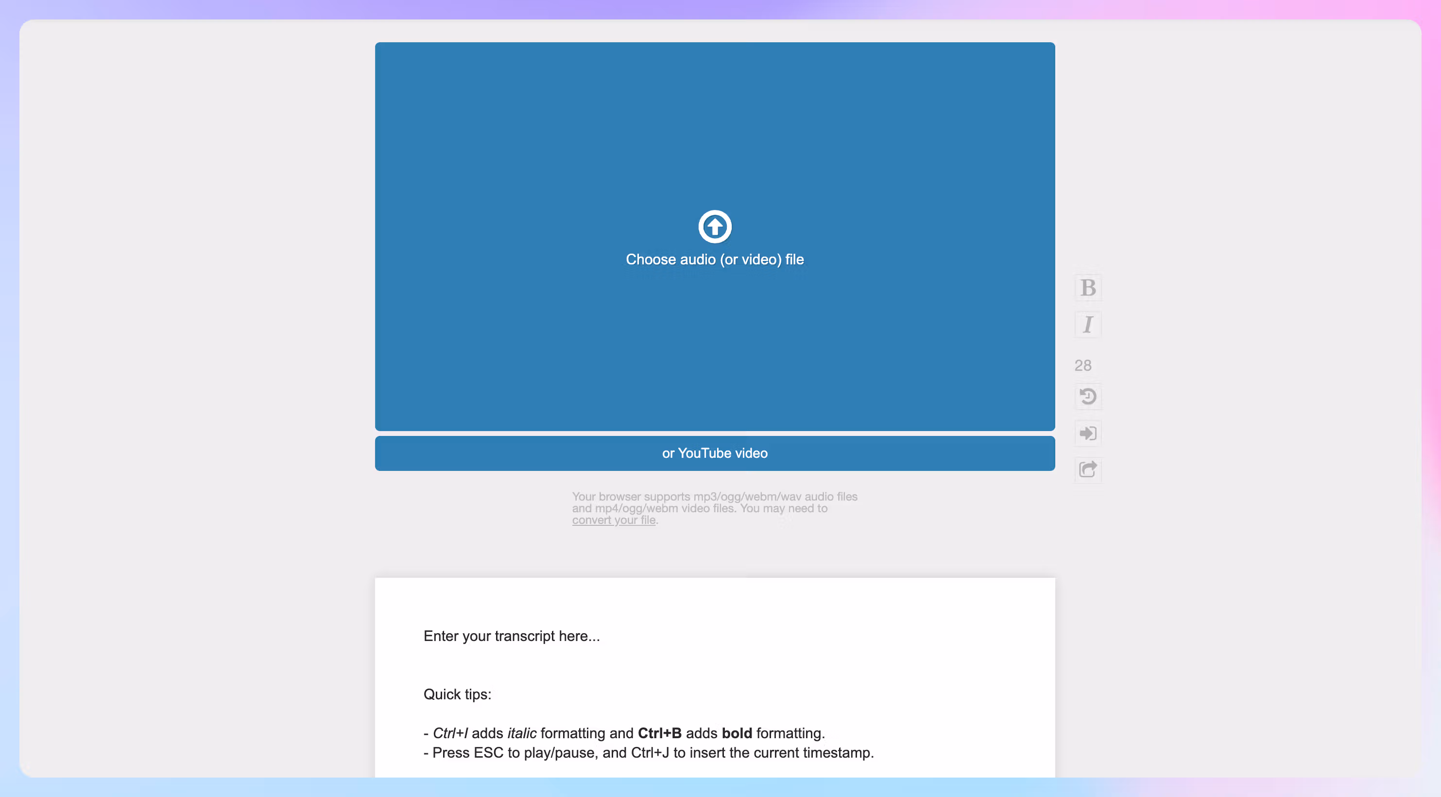 oTranscribe: free audio transcription software