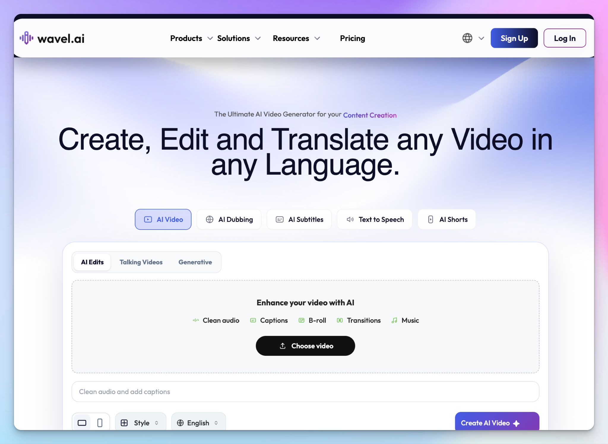 Wavel AI ist ein KI-Videoübersetzer