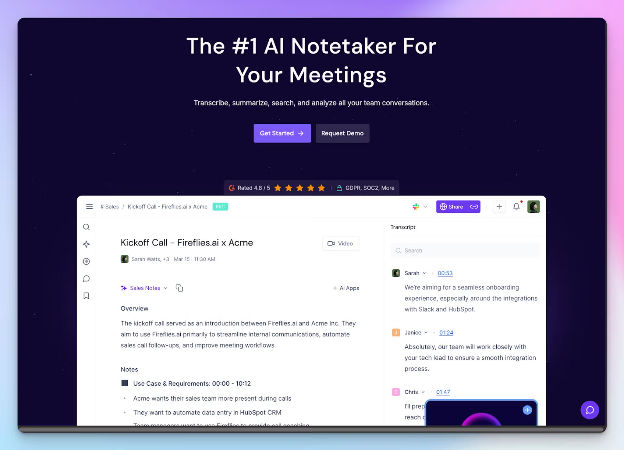 Fireflies AI meeting assistant