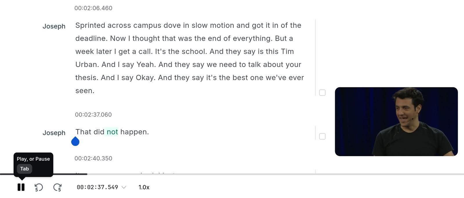 happyscribe interface ai transcription