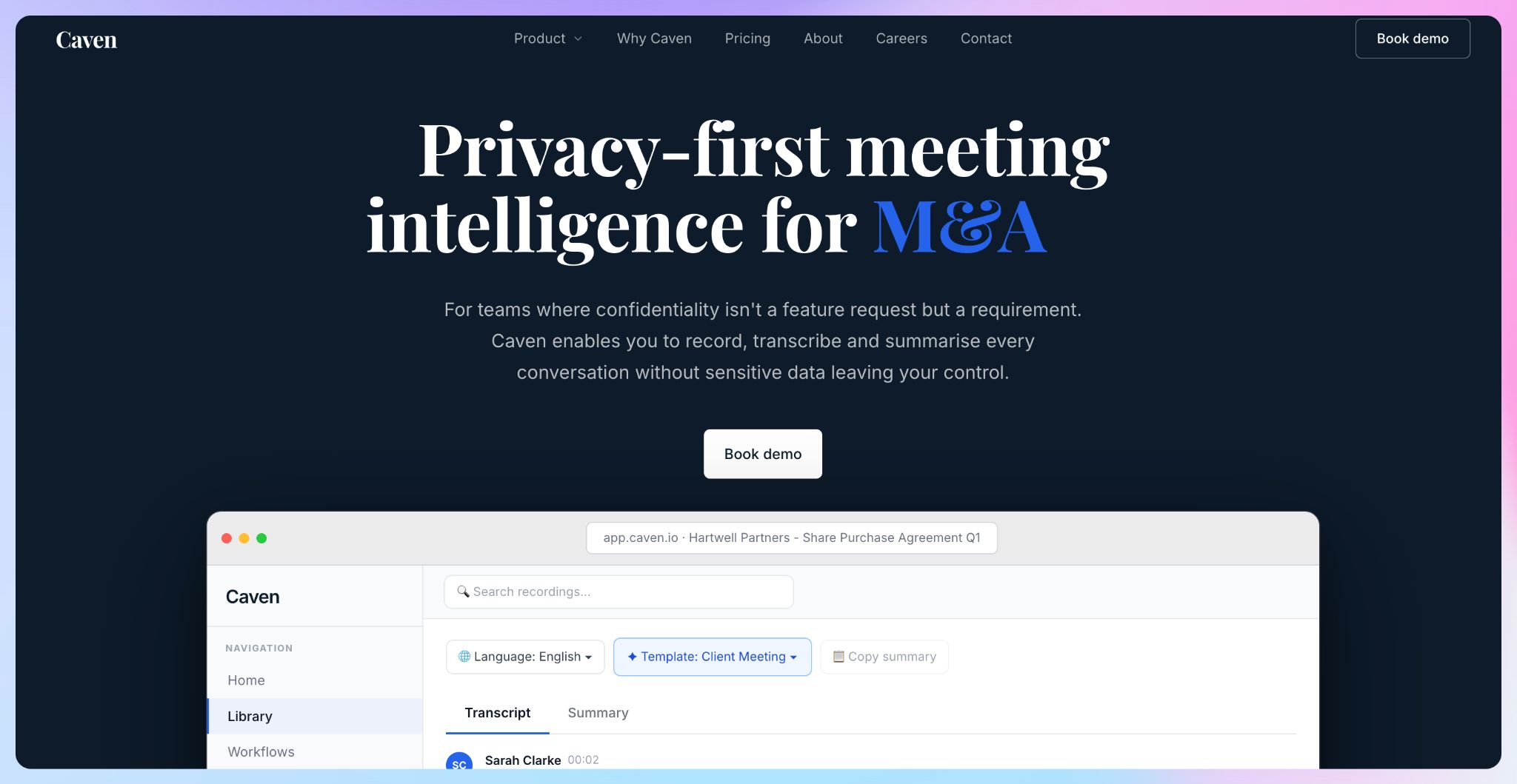 Caven: Otter AI alternative in Europe