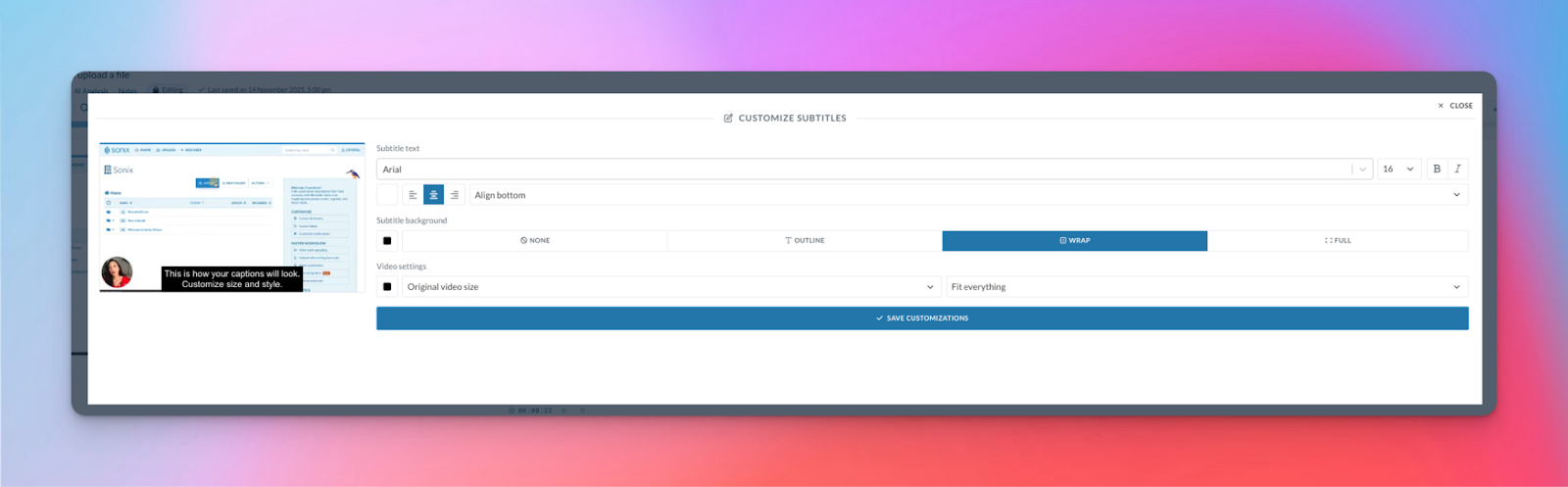 sonix subtitling tool