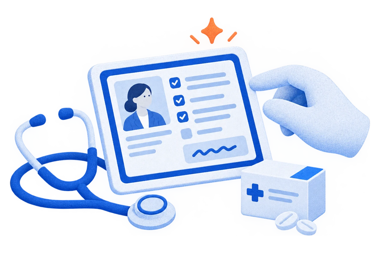 Un médecin relit un compte rendu de consultation généré par l'IA dans HappyScribe