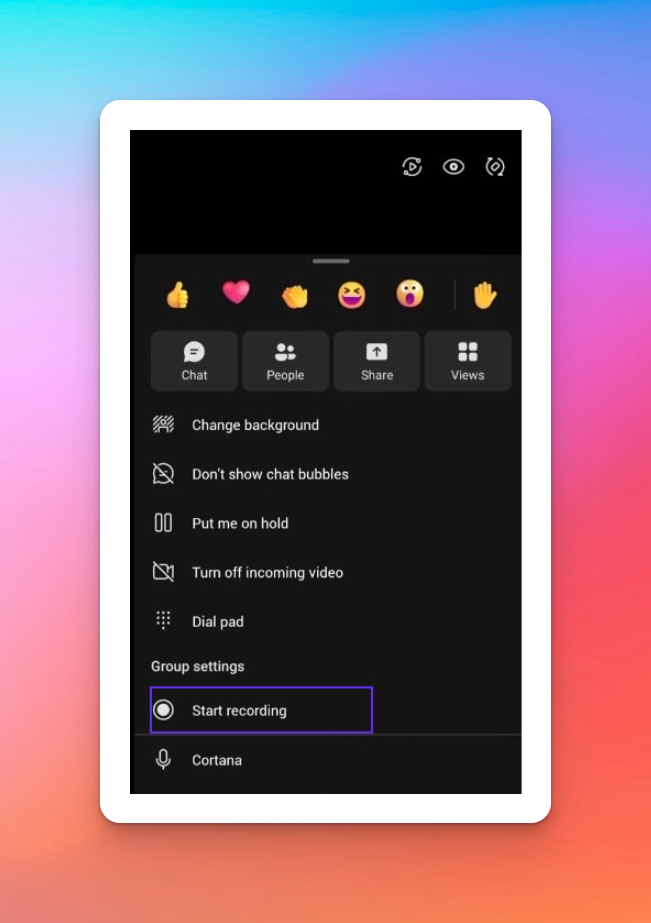 teams screenshot how to record in teams