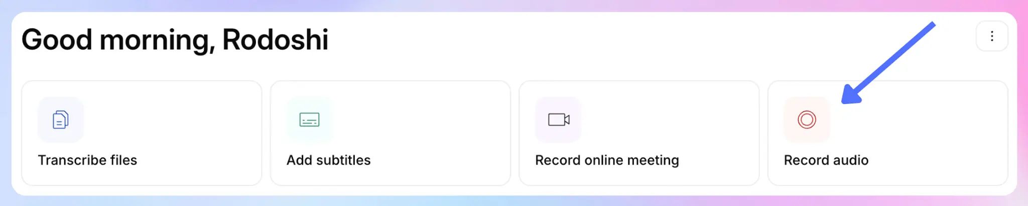 HappyScribe's browser-recorder option