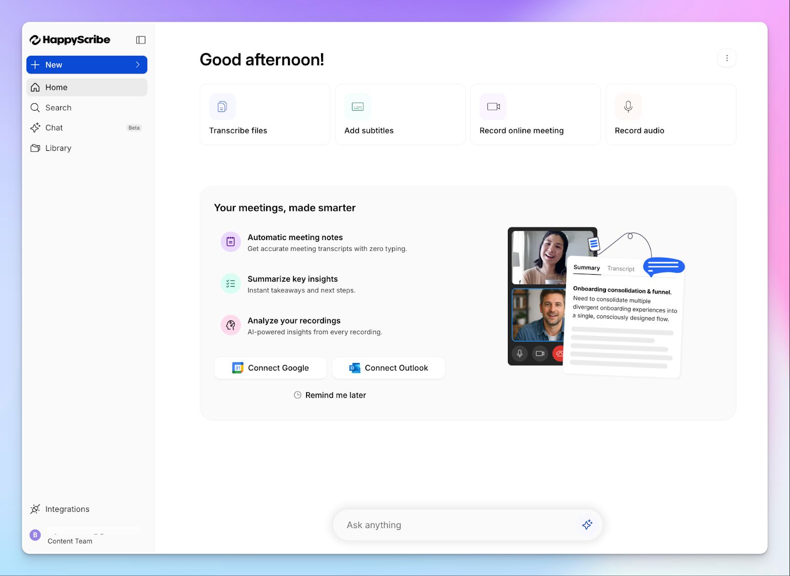 HappyScribe is the best Tactiq AI alternative for meeting note taking