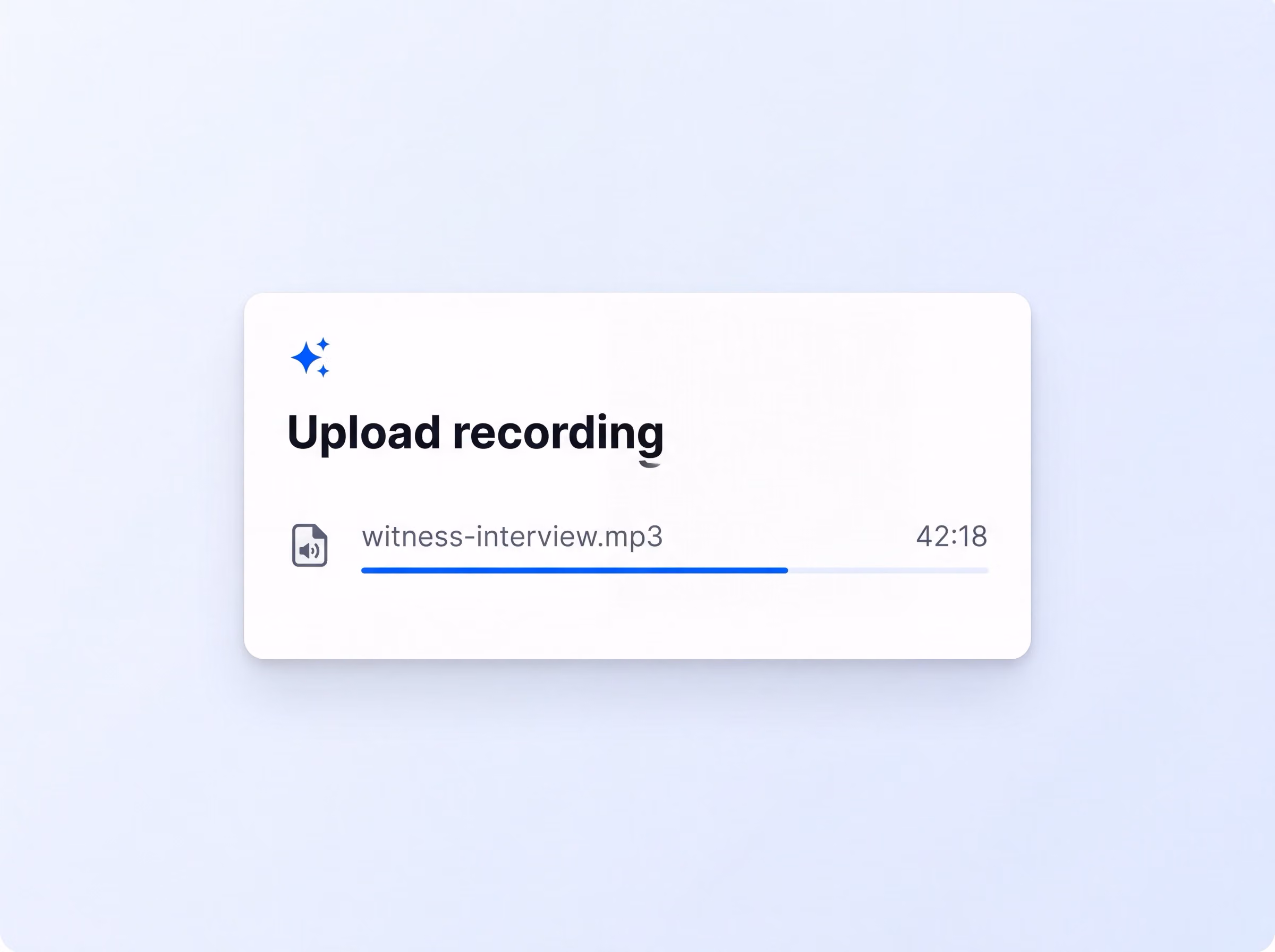 Uploading a recording for transcription in HappyScribe