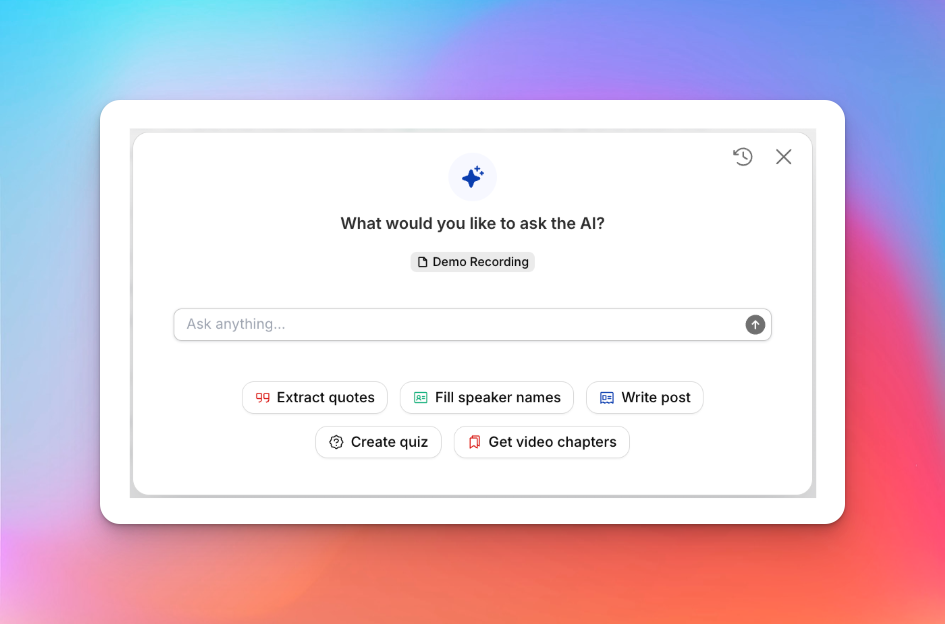 ask ai feature happyscribe