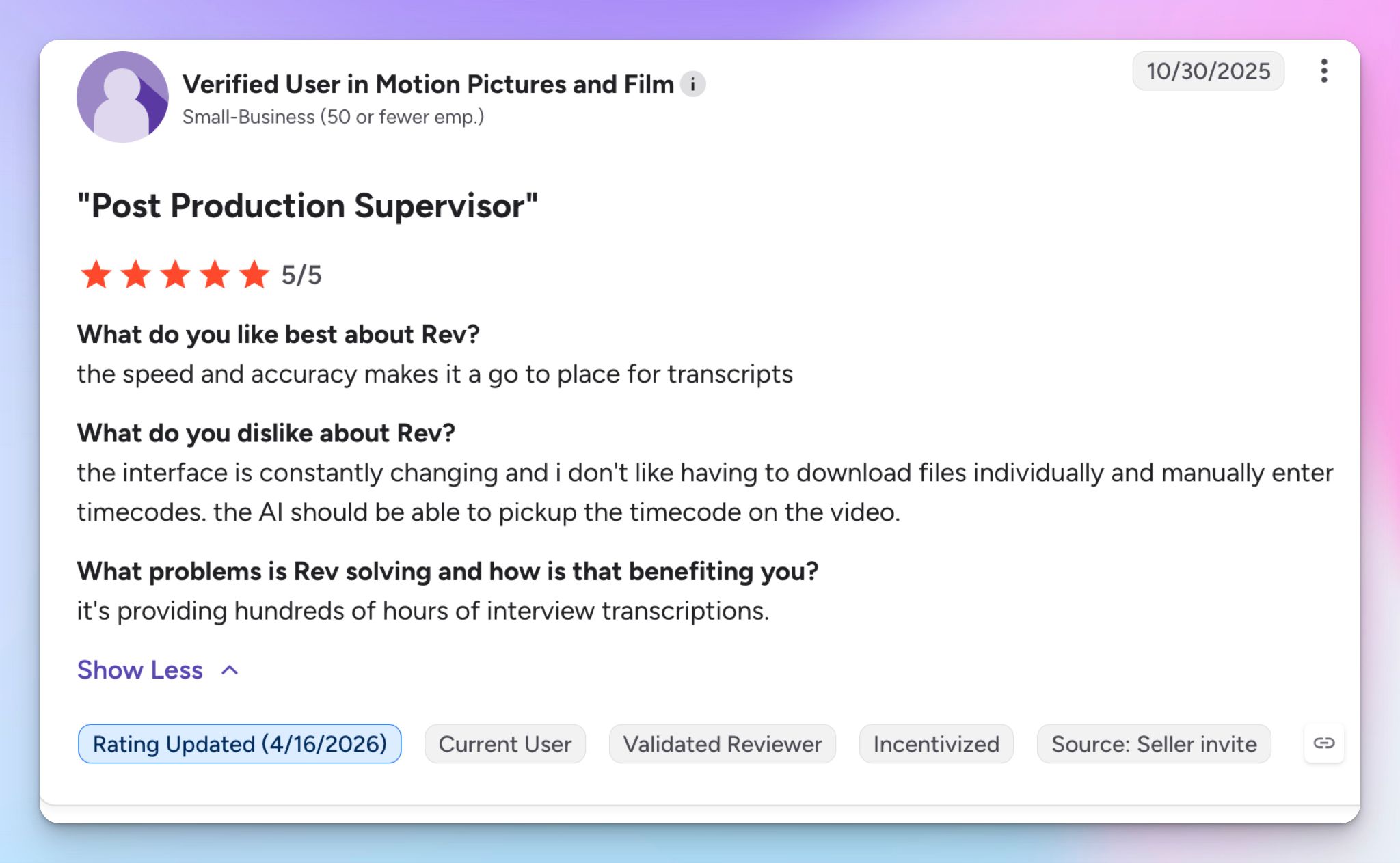 Rev review