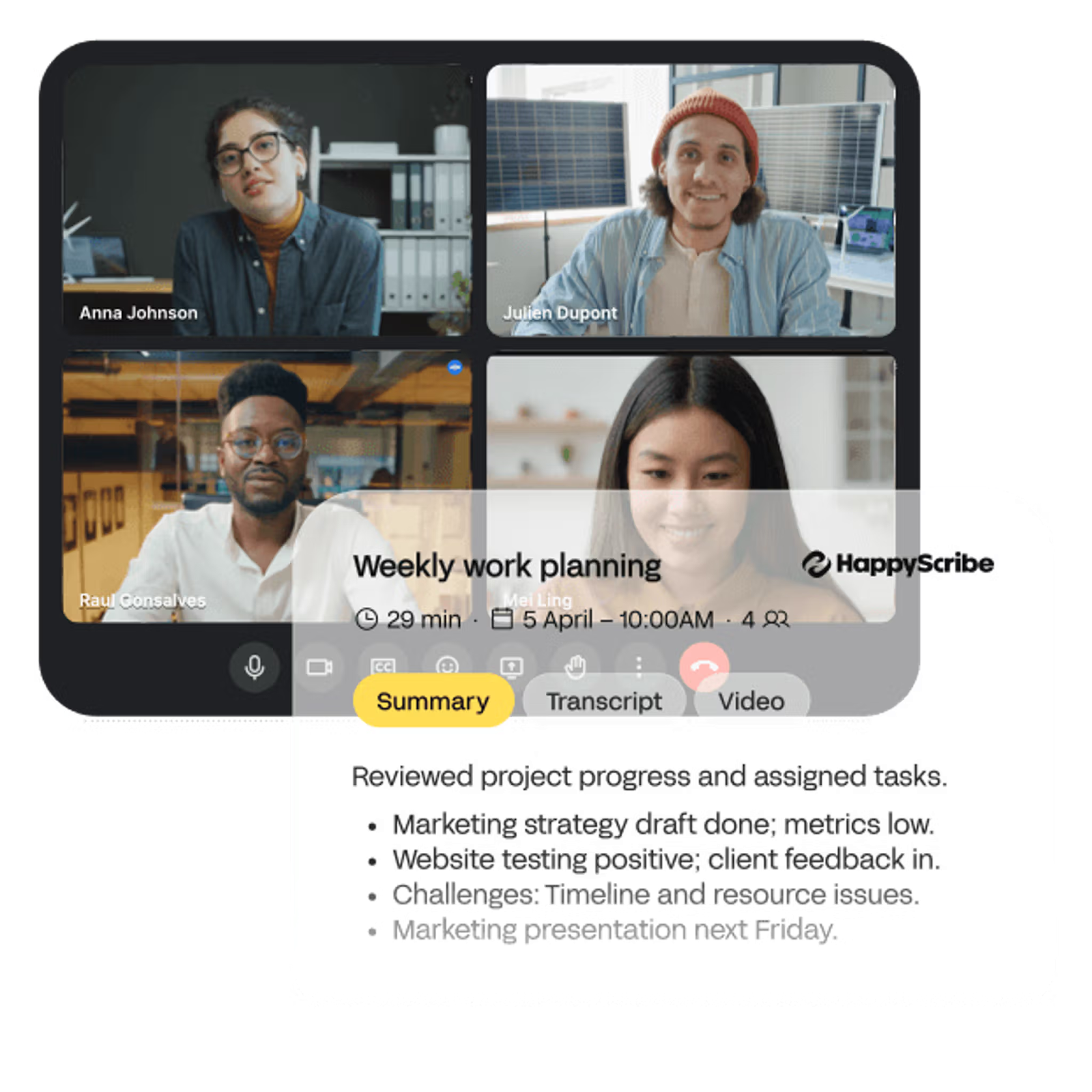 ai meeting notetaker happyscribe