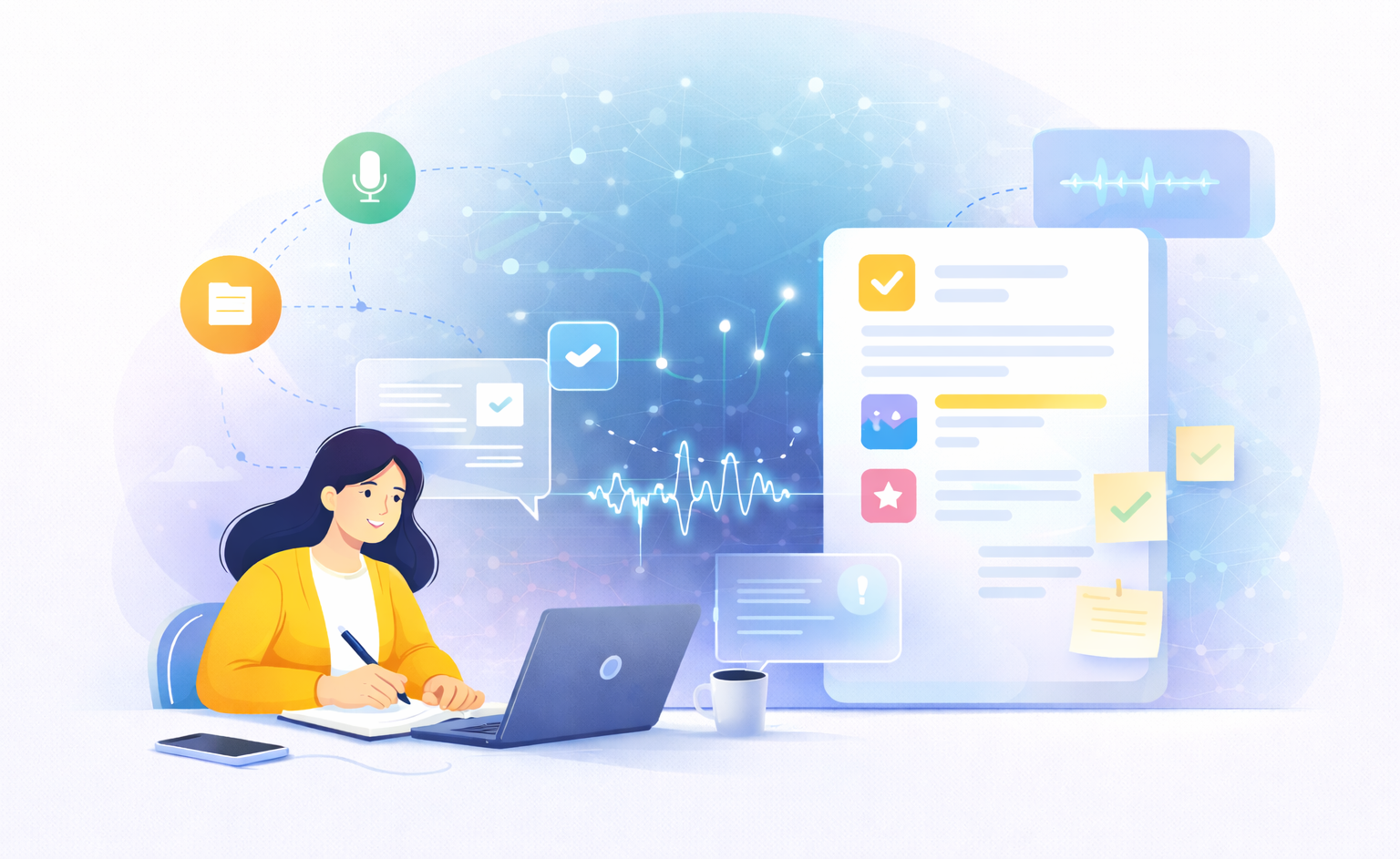 Los mejores asistentes IA para tomar notas para content managers