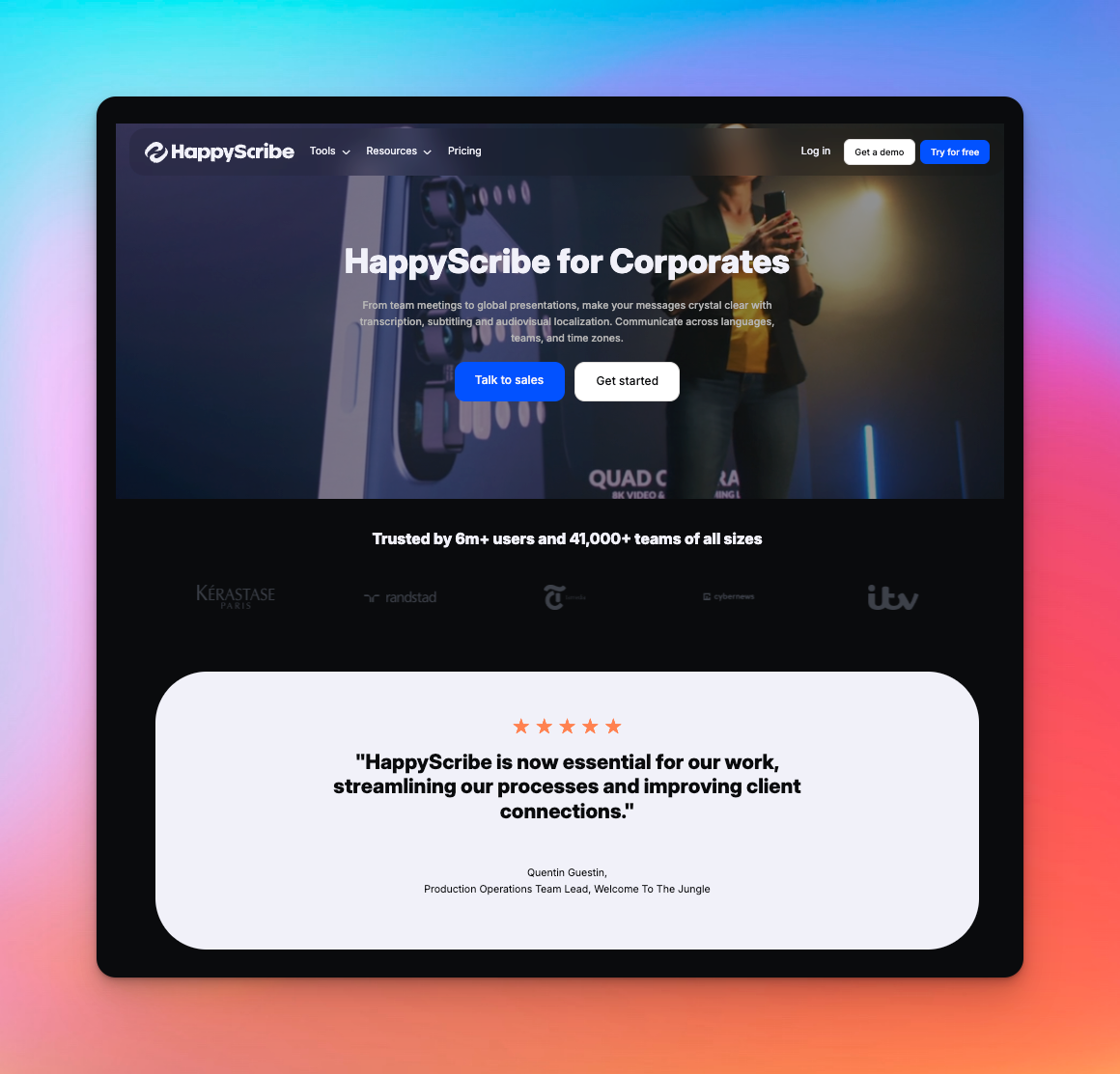 happyscribe for business