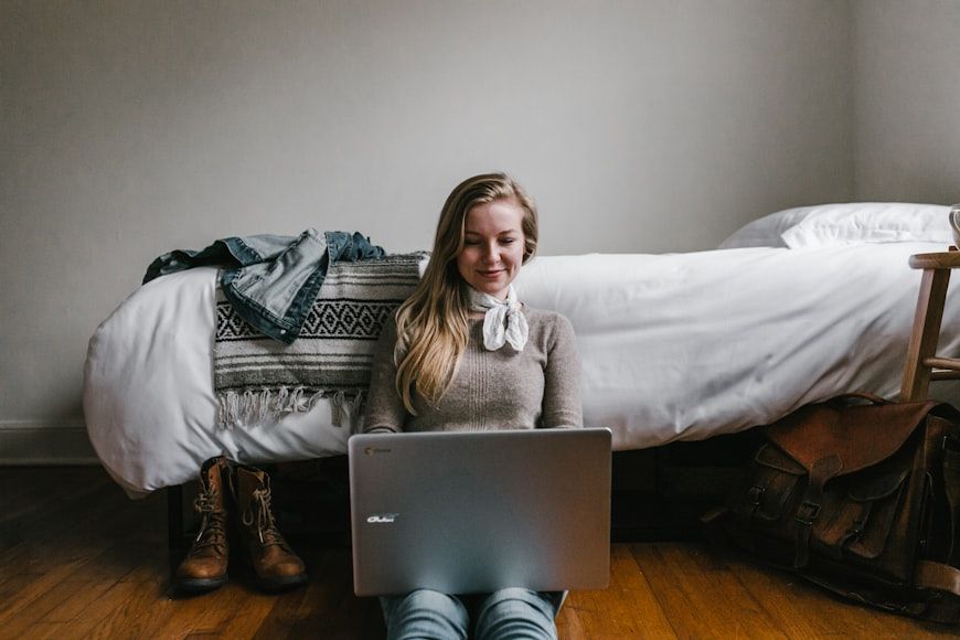A lady creating transcripts to boost SEO