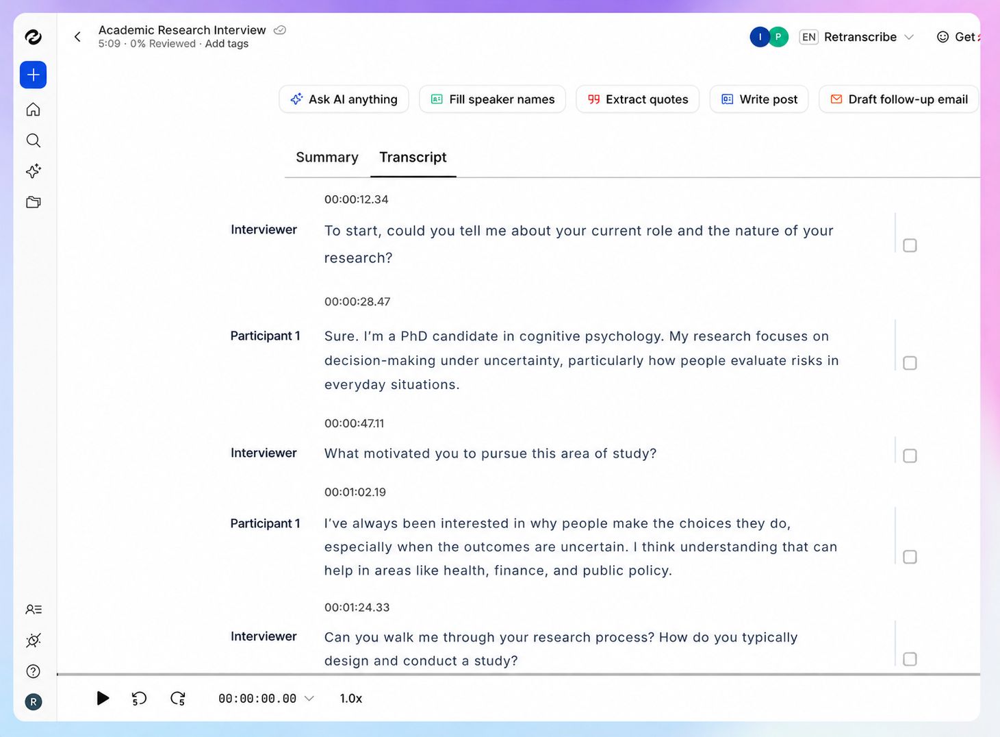 Generate accurate transcripts and summaries with HappyScribe 