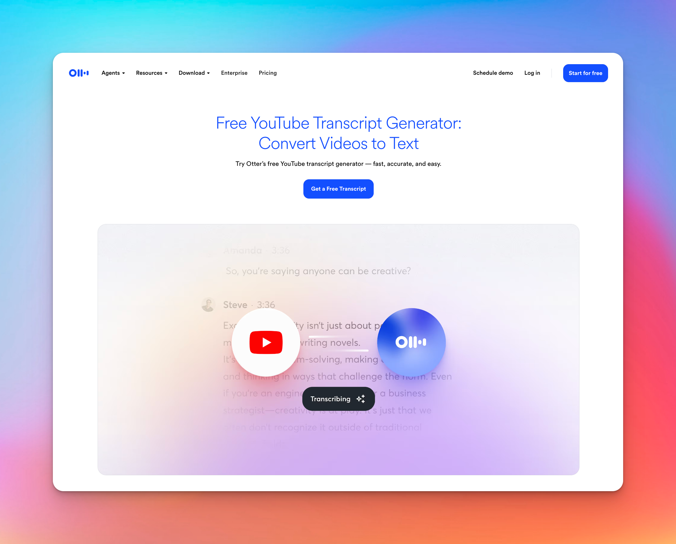 otter youtube transcript