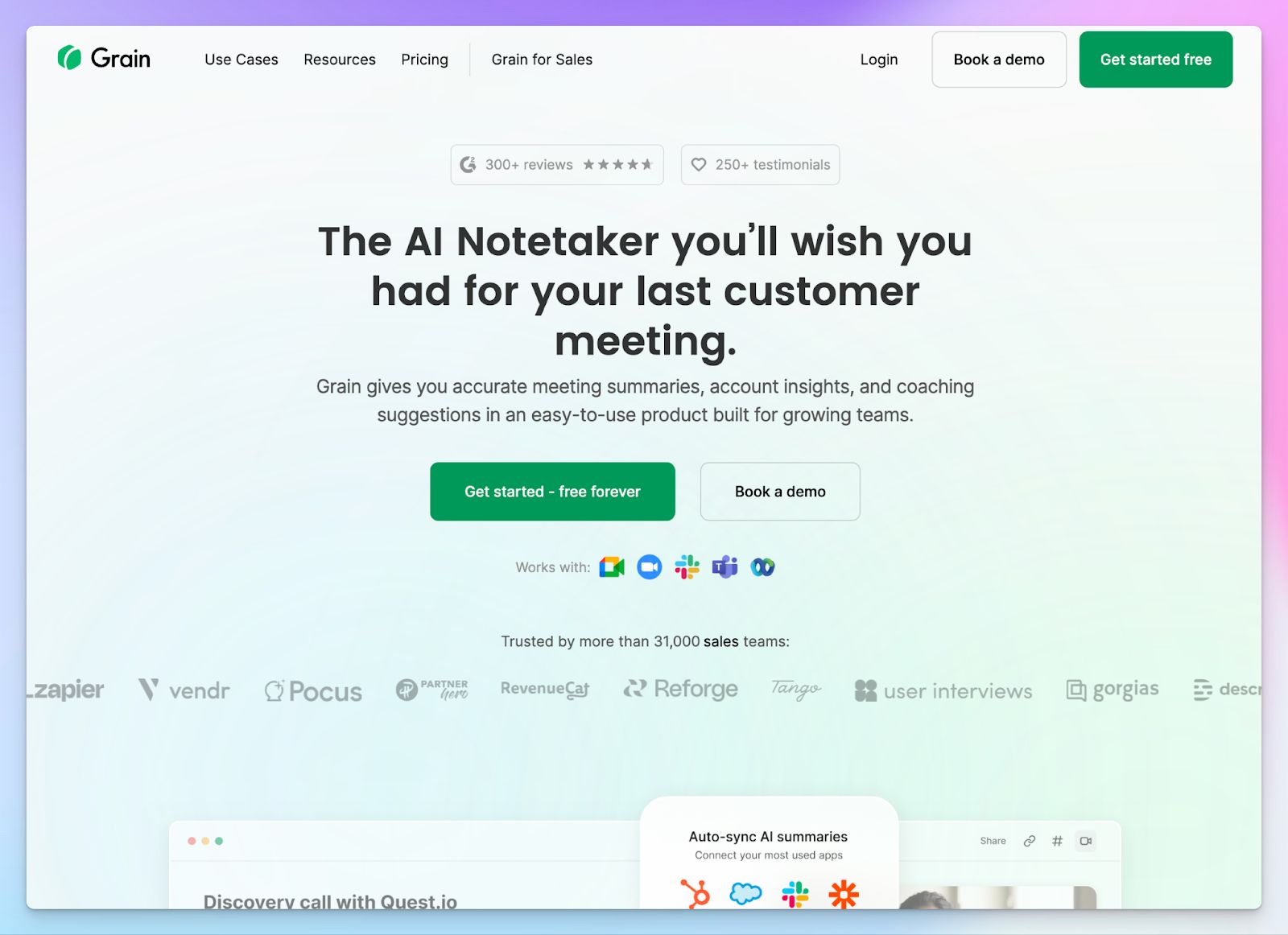Grain is a GDPR-compliant AI note taker