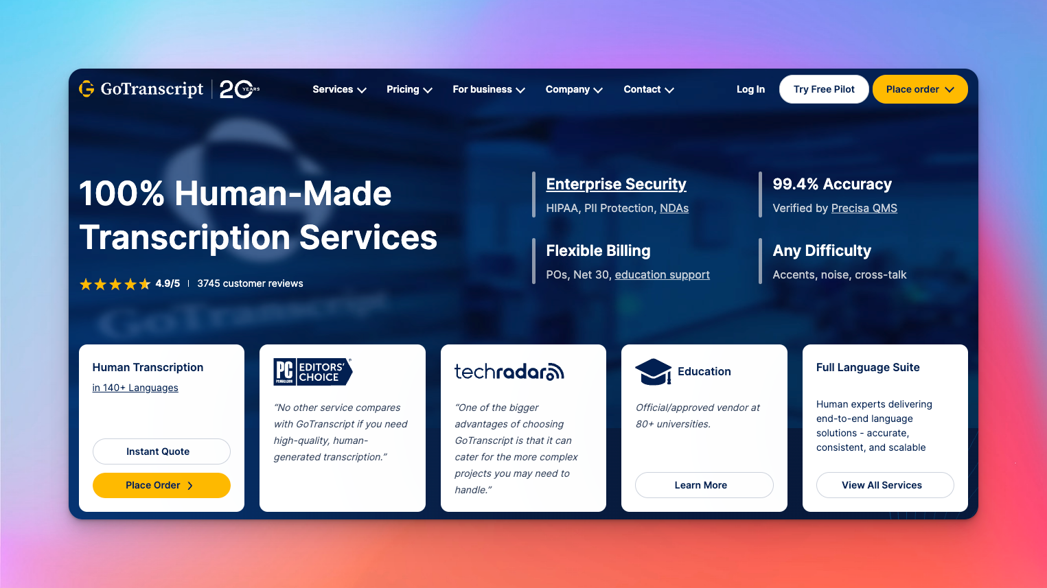 gotranscript screenshot