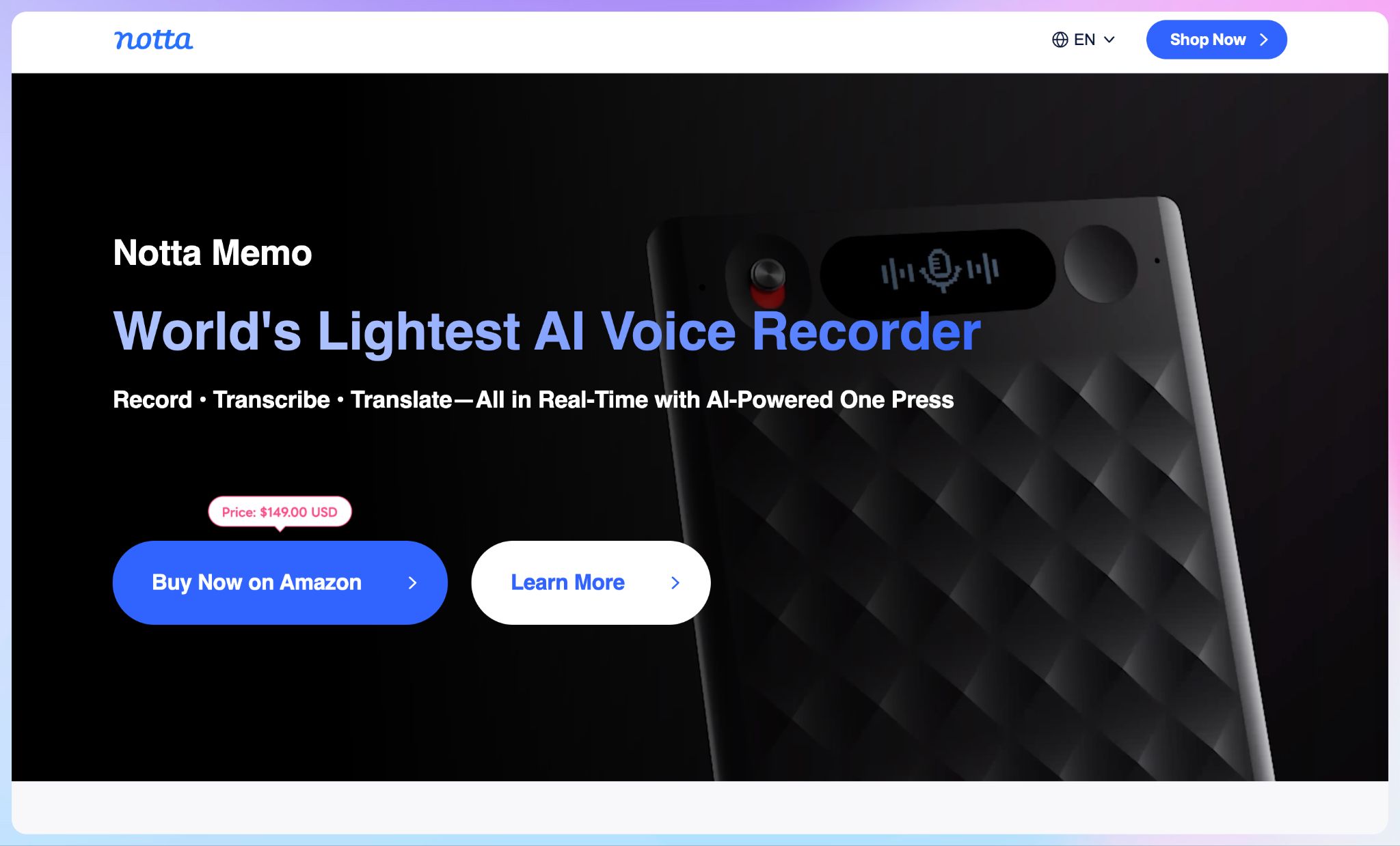 Notta offline meeting recorder
