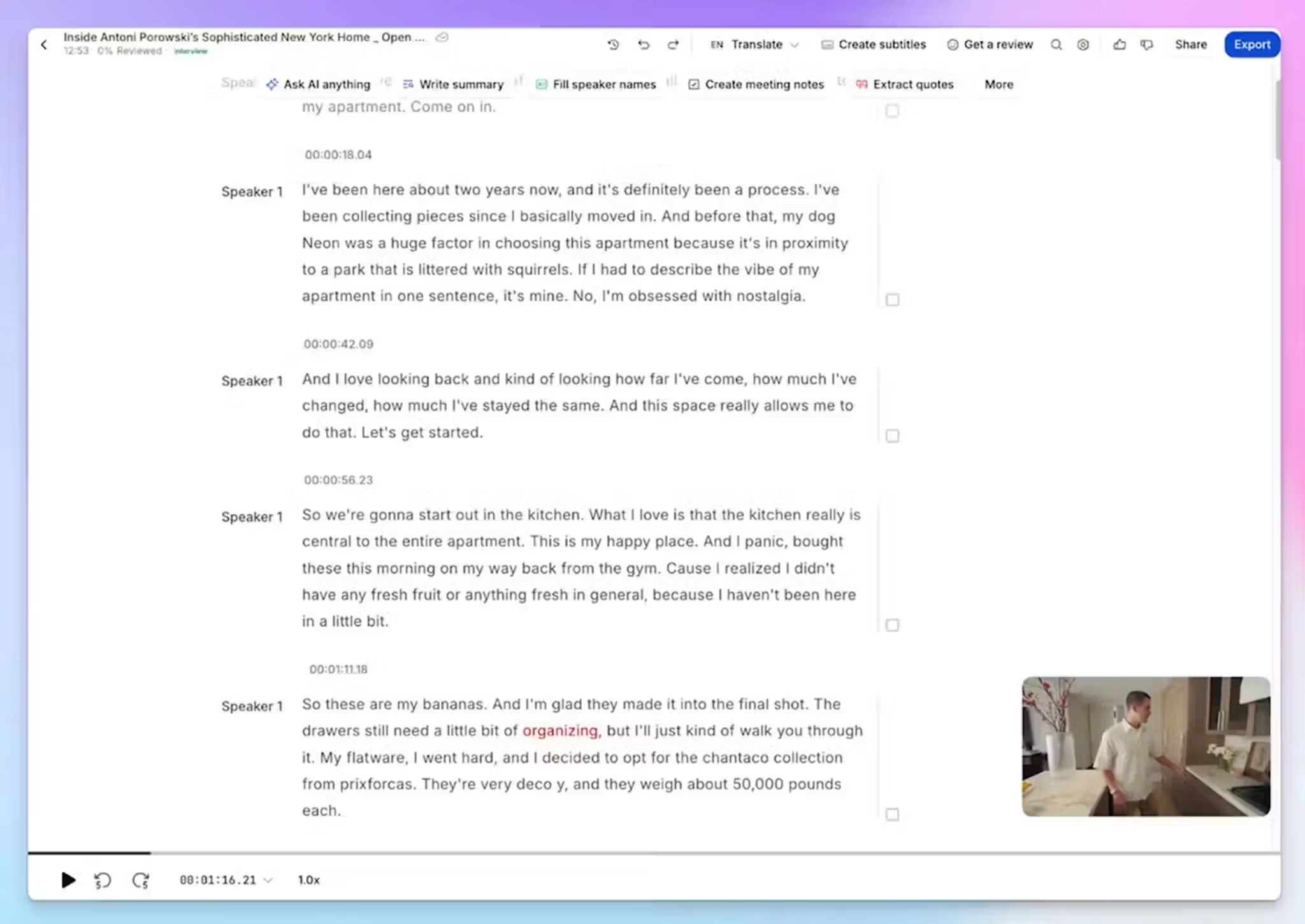 HappyScribe transcript is accurate in 150+ languages