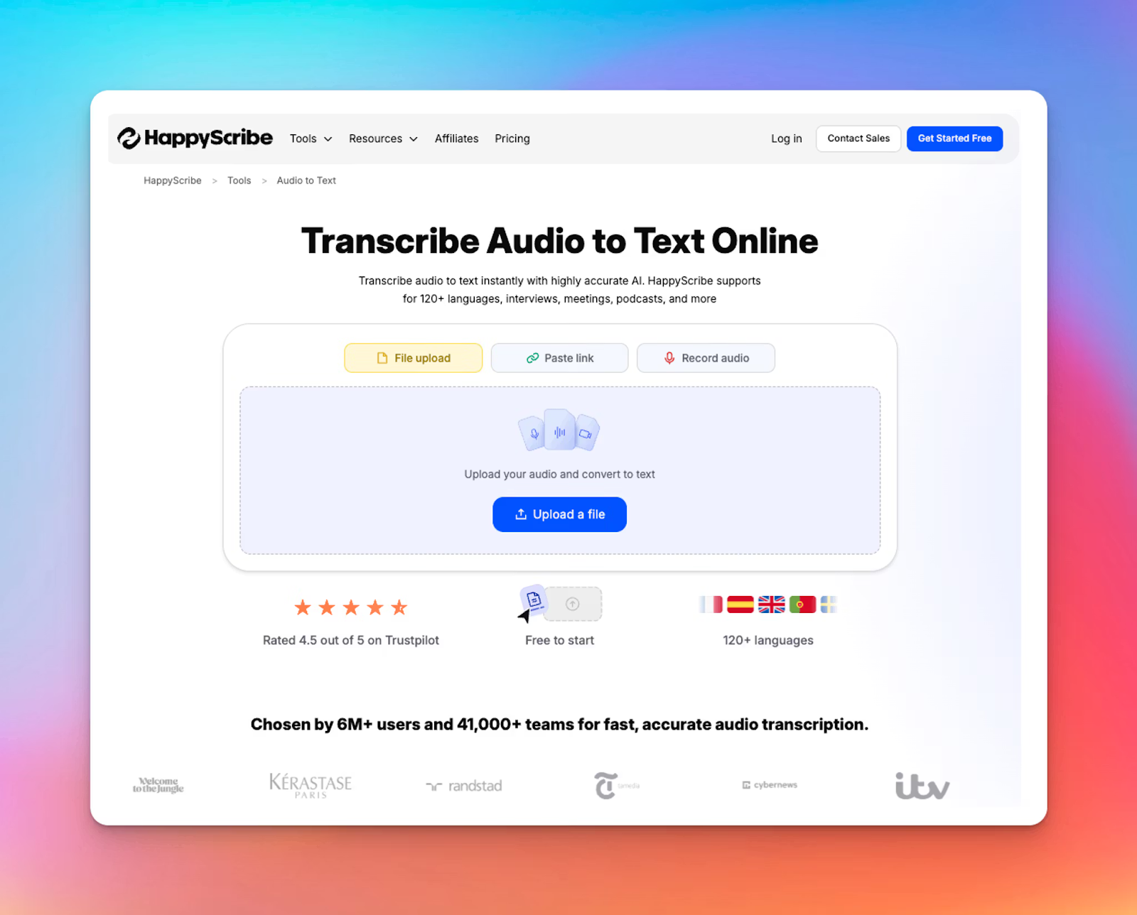 AI transcription tool happyscribe