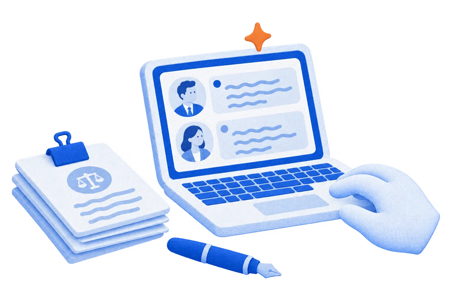 Legal meeting transcript with speaker labels and timestamps in HappyScribe