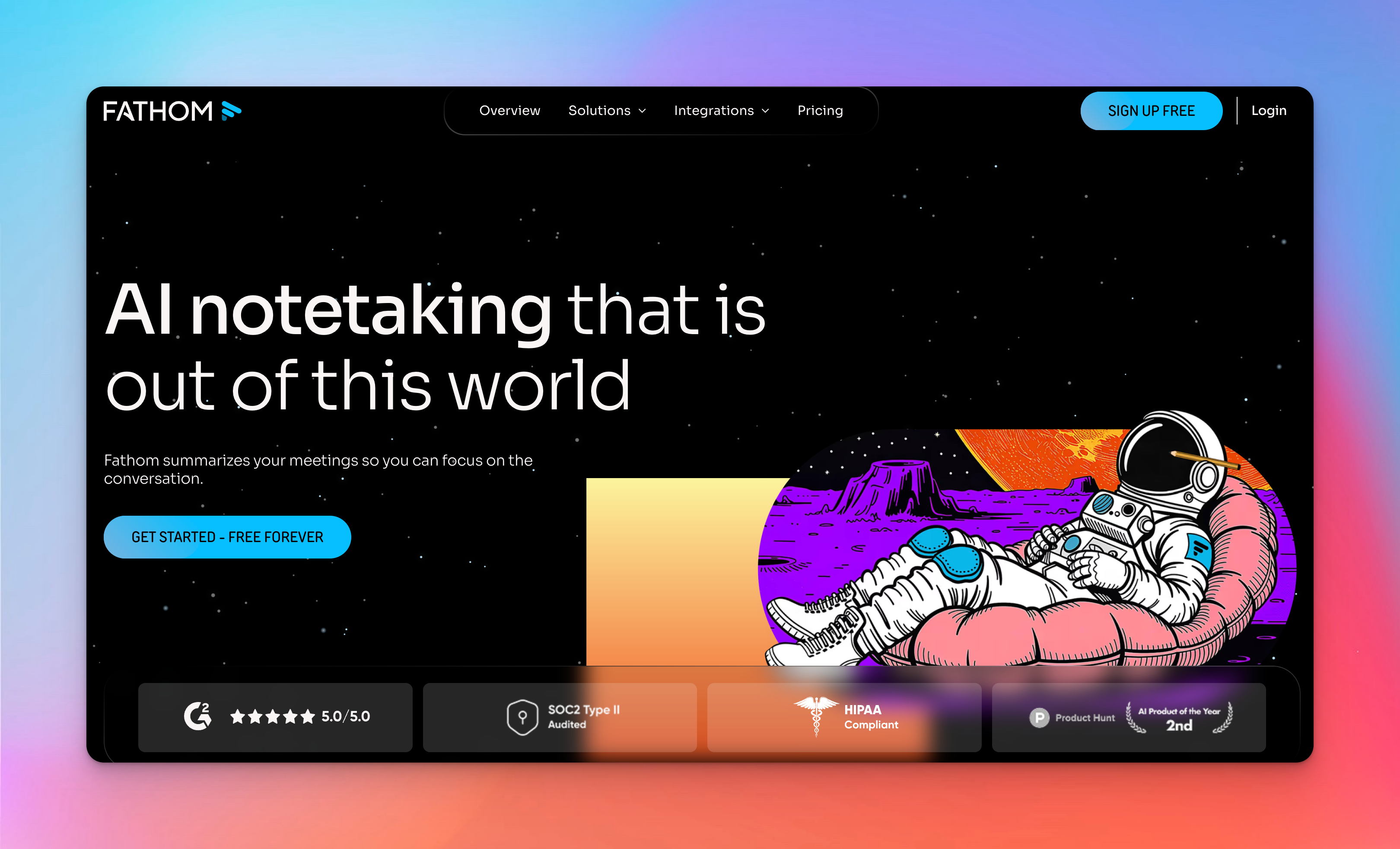 fathom homepage screenshot