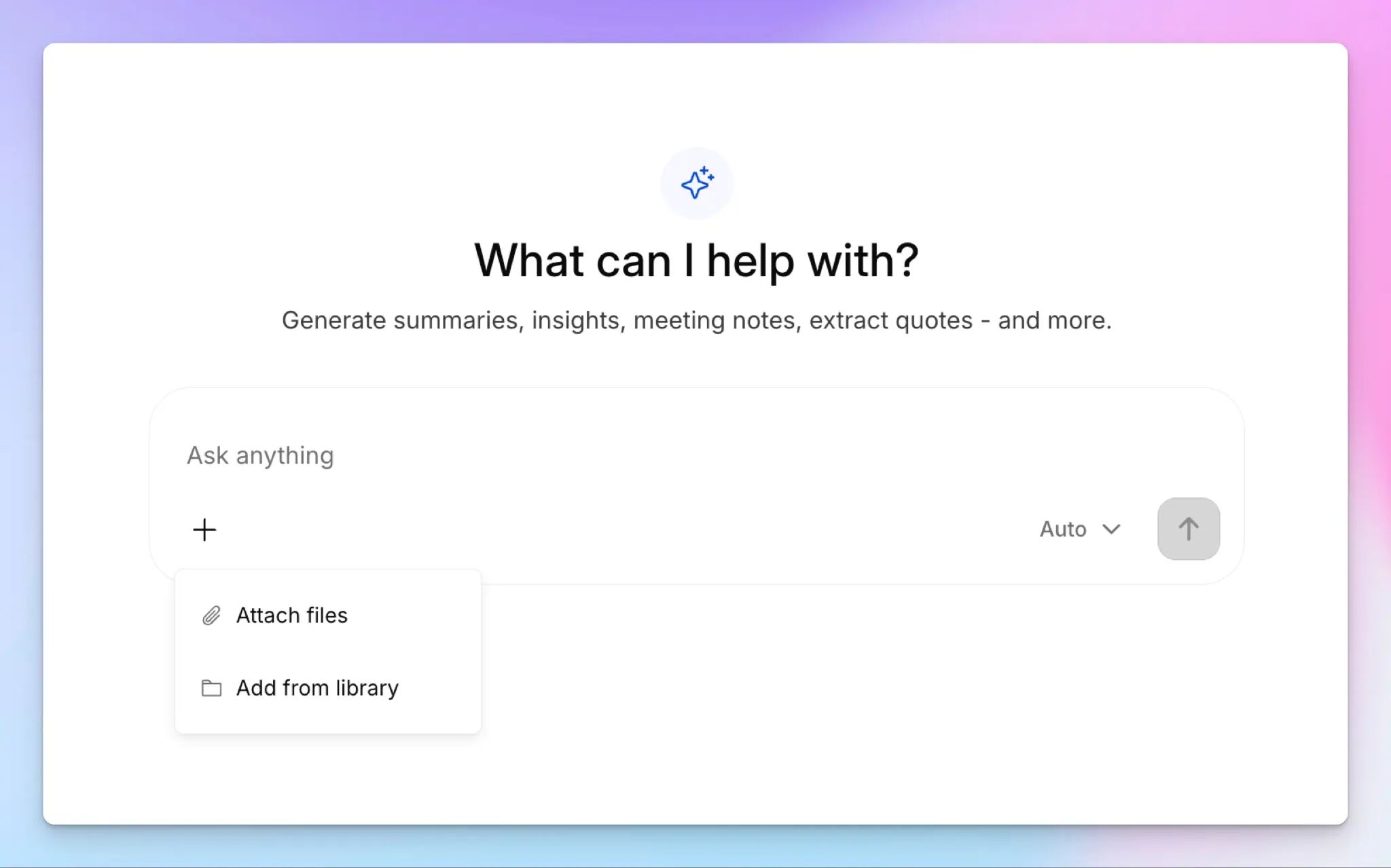 Ask HappyScribe AI Chat questions and insights from transcripts
