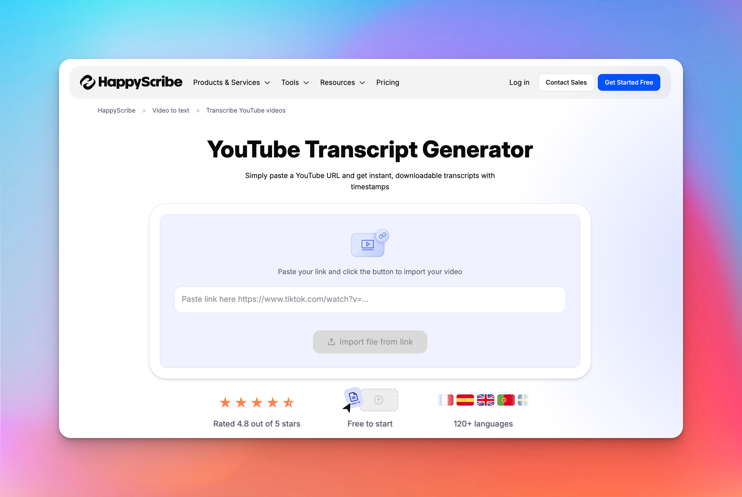 youtube transcription tool