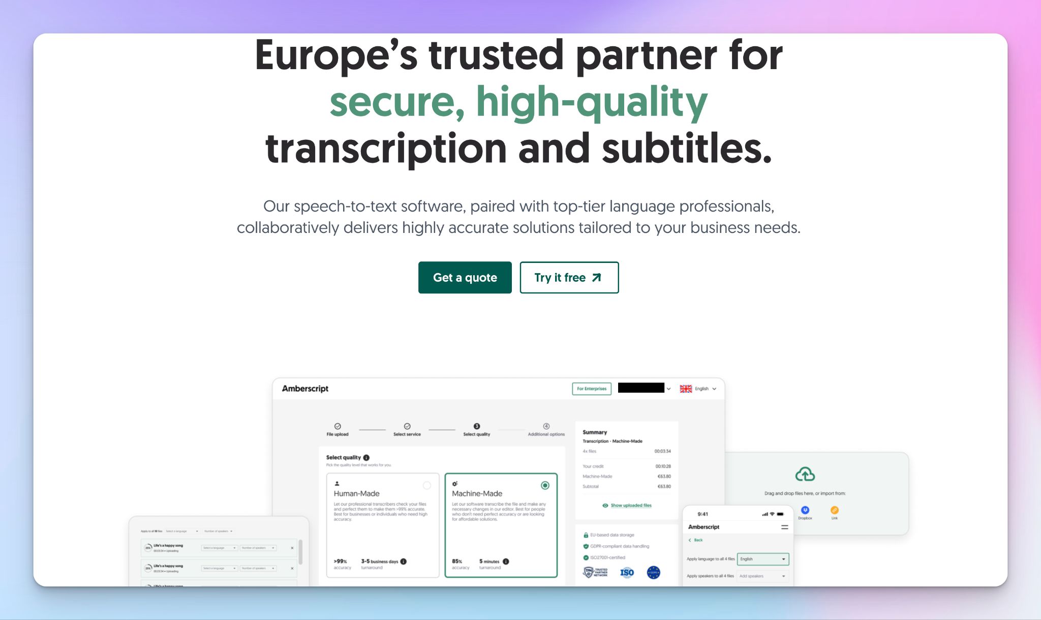 Amberscript - transcription software in Europe