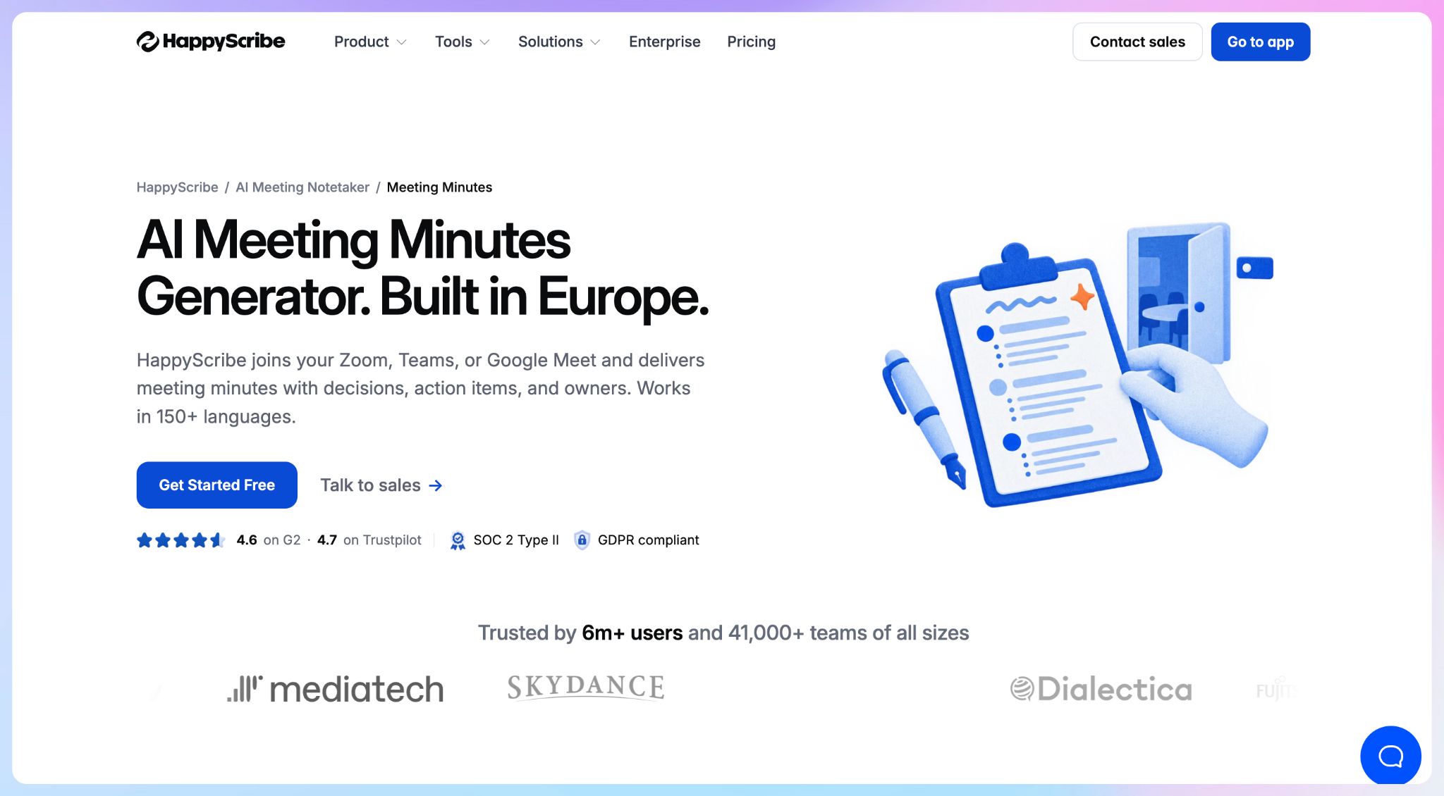 HappyScribe - AI meeting minutes generator