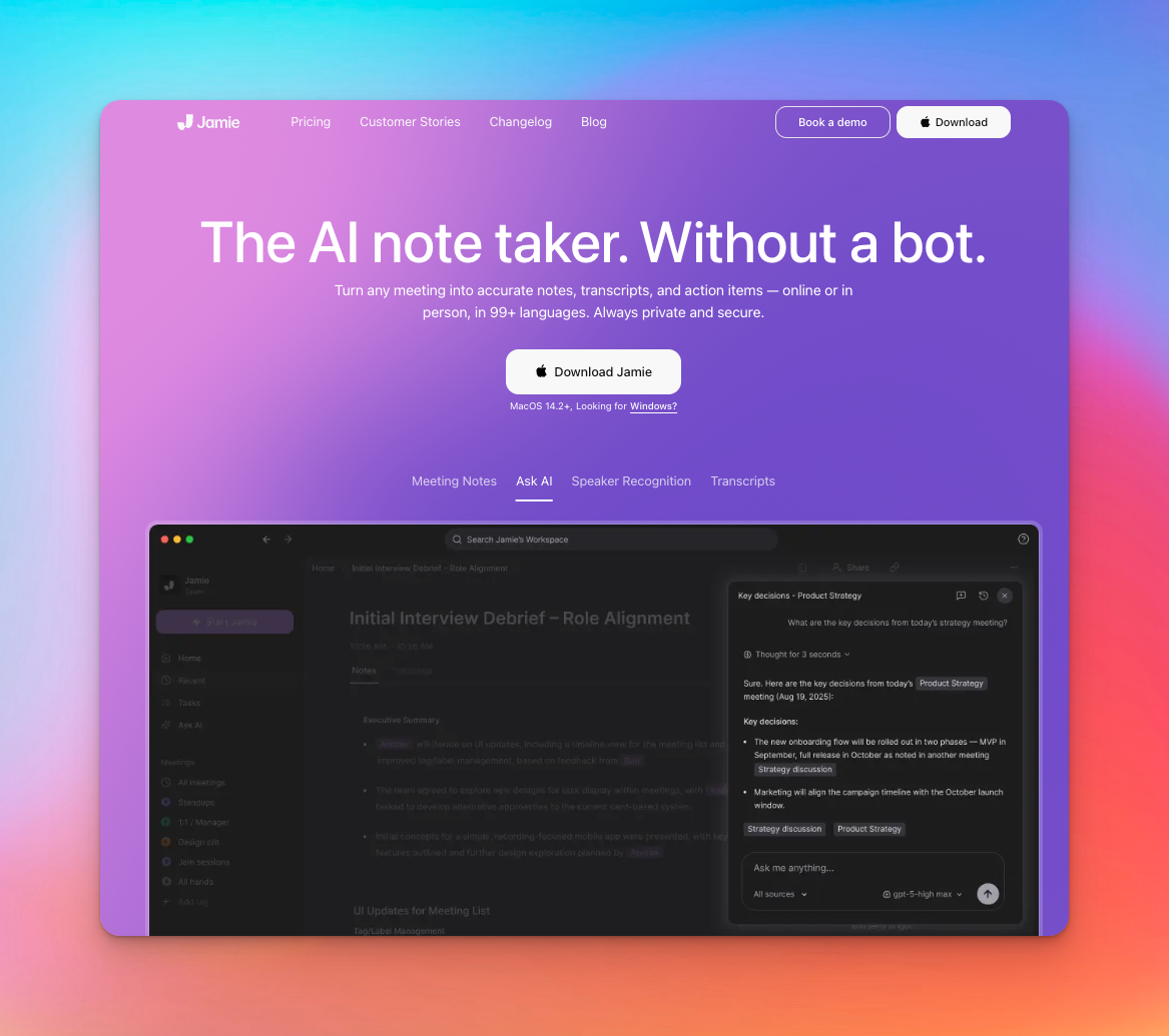 jamie ai notetaker