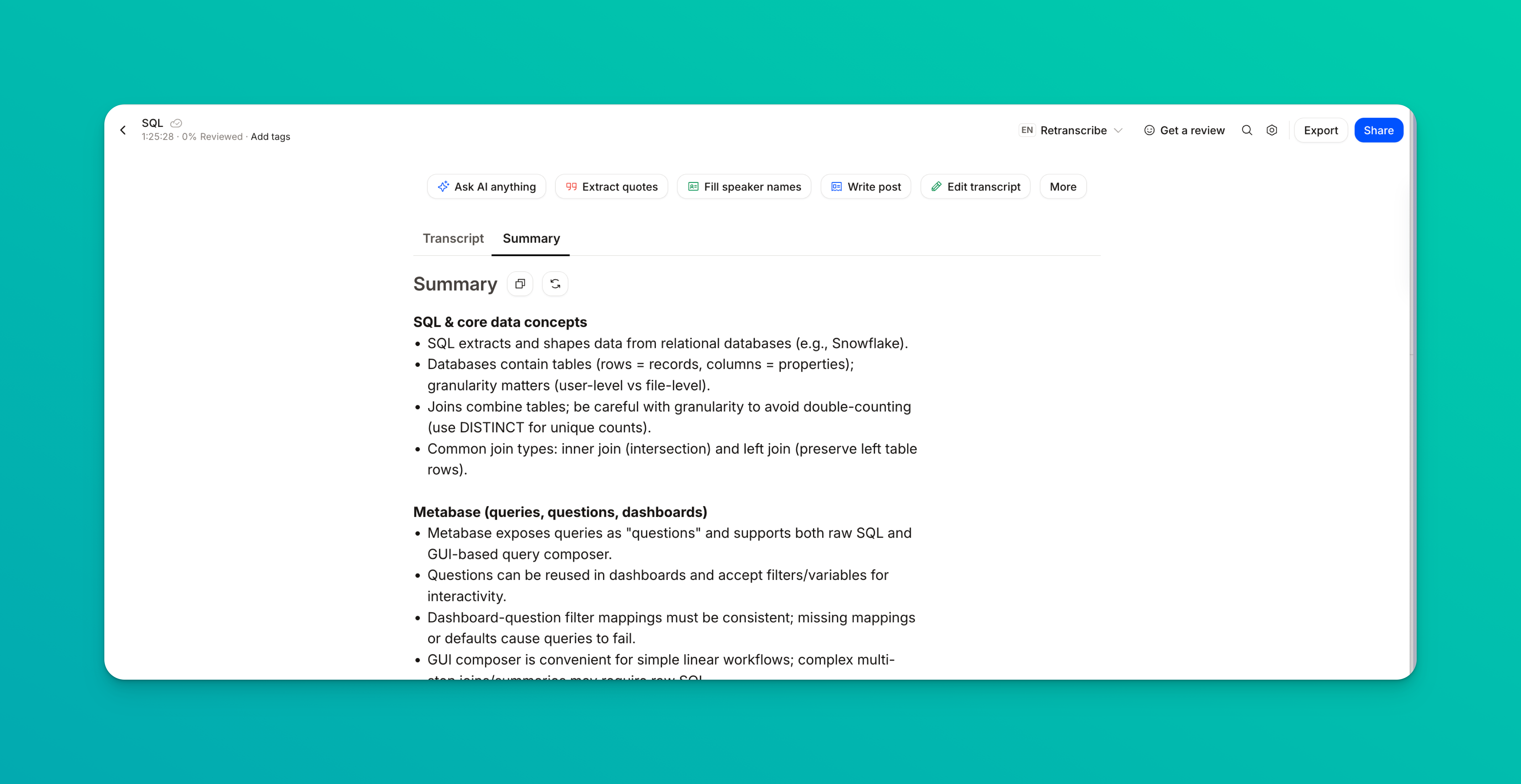 An image showing the askai feature in action where the user gets a summary of the call once it's completed. 