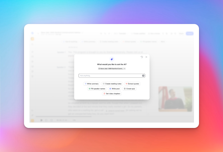 ask ai happyscribe feature
