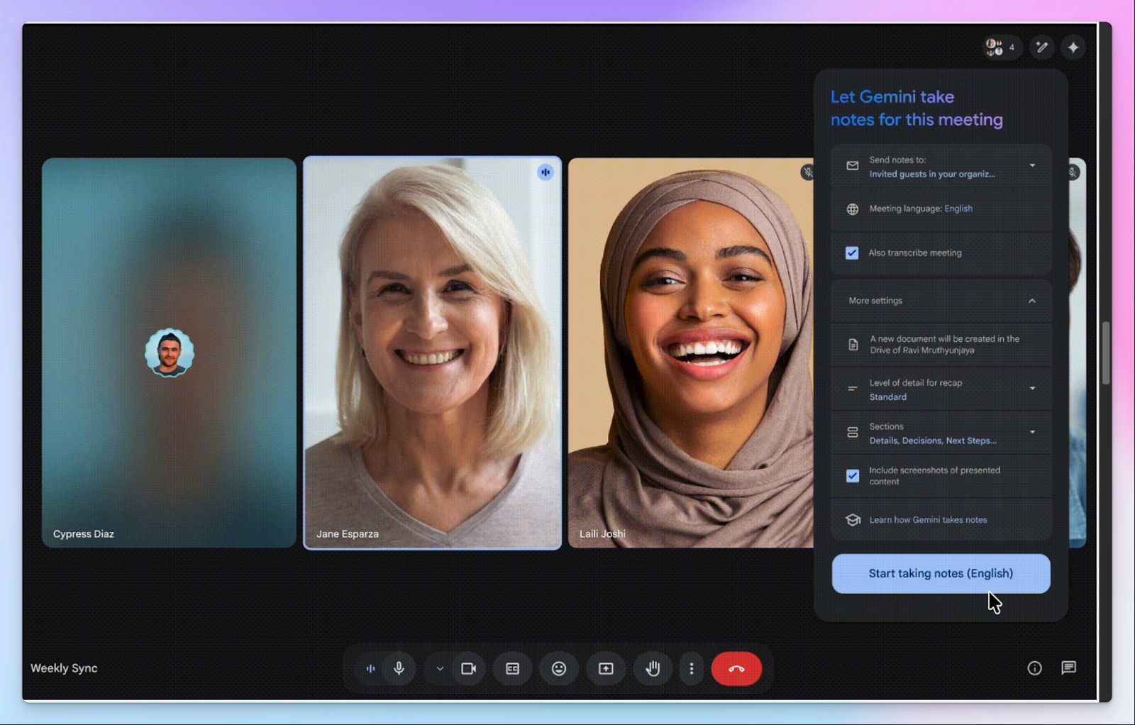 Google Gemini - Copilot AI alternative for meeting note taking