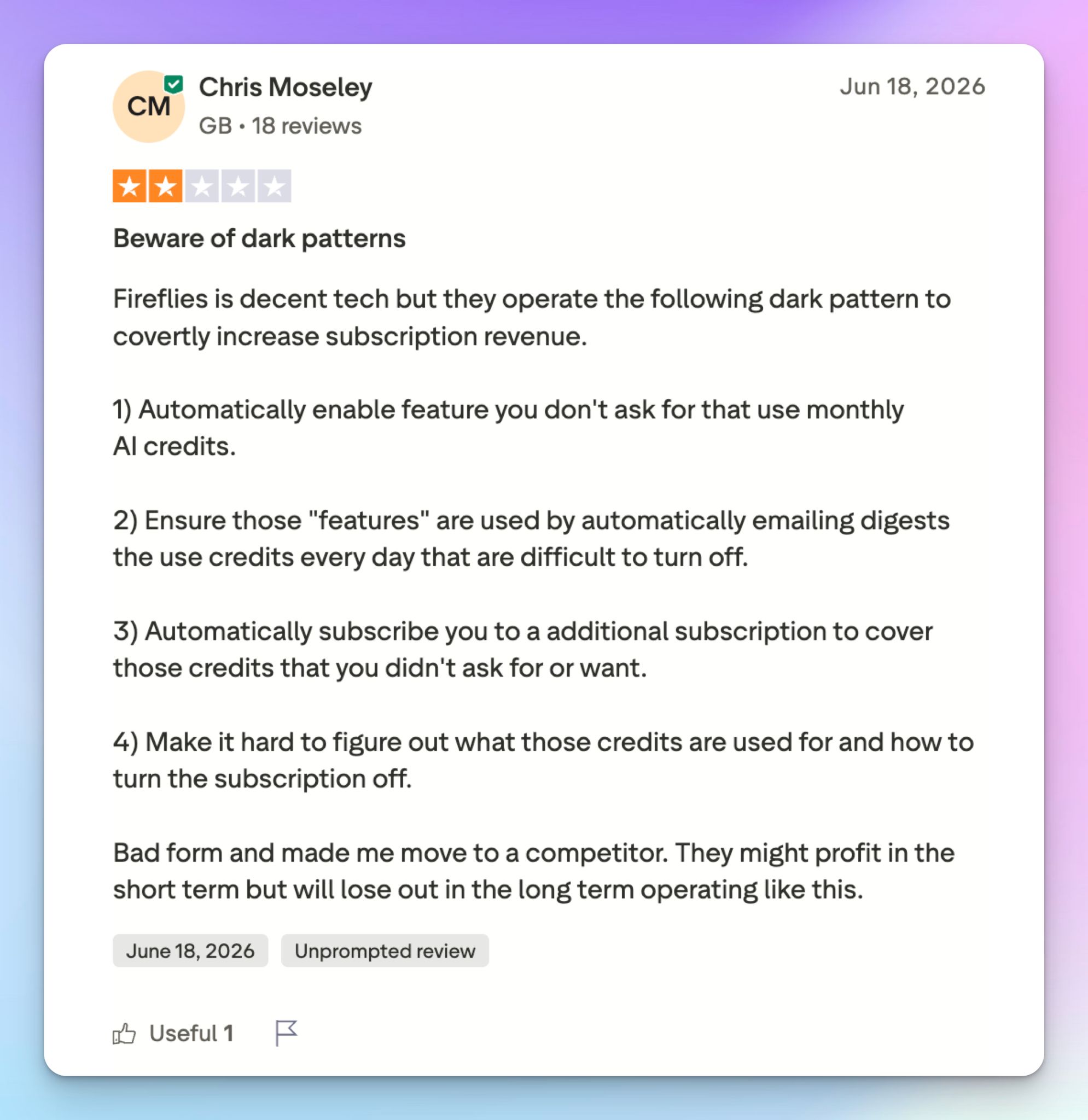 Fireflies users talk about dark patterns in the platform