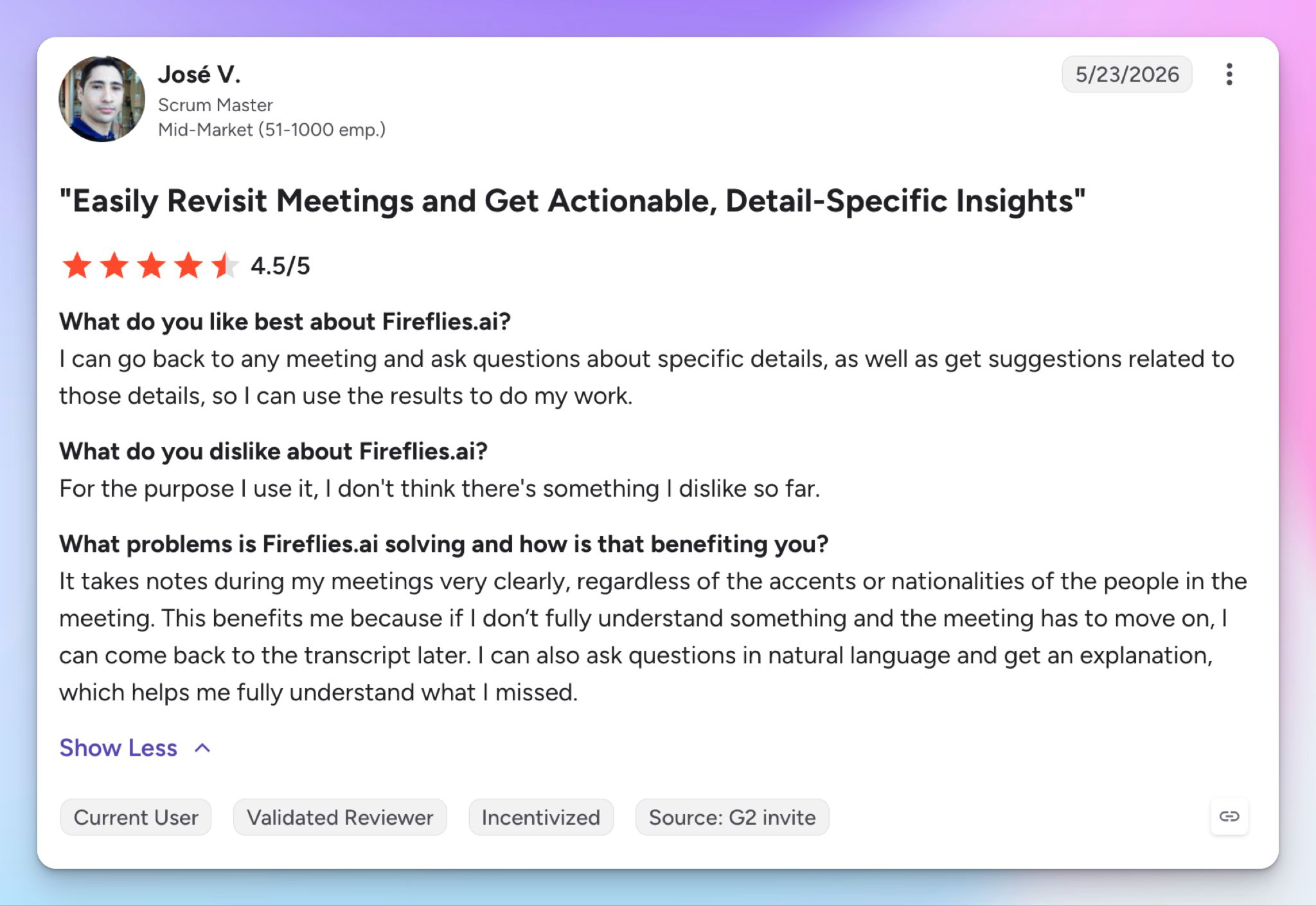 Fireflies AI meeting notes review