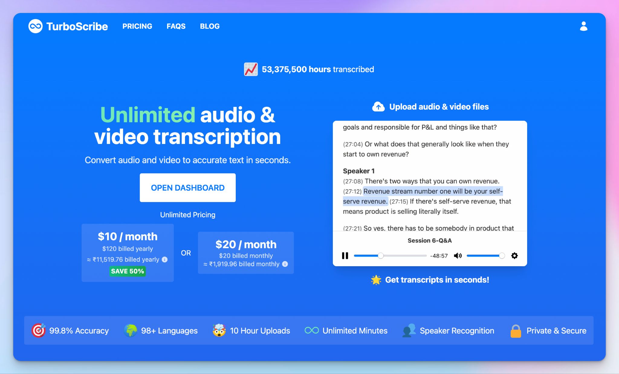TurboScribe is a NoteGPT alternative