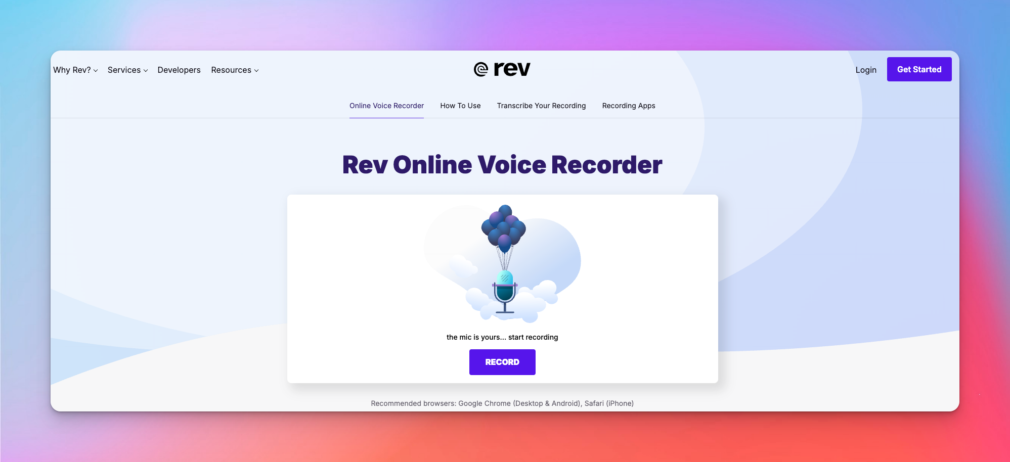 rev voice recorder