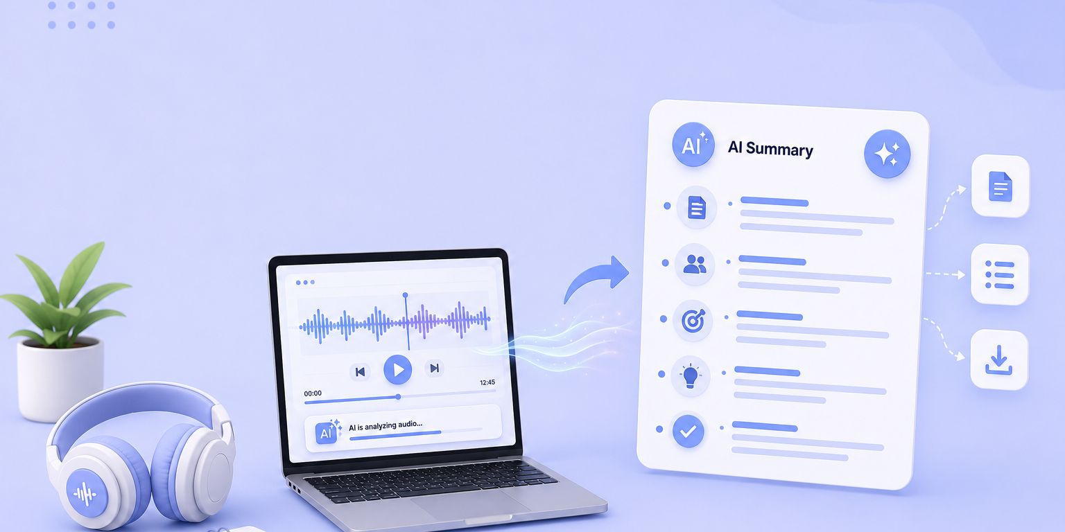 Best Free AI Audio Summarizer: AI Tools for MP3, Meetings & Podcasts