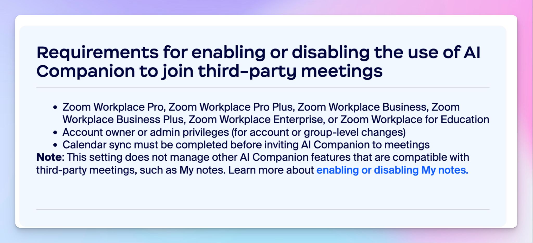 Zoom AI Companion is tool complex to set up and run