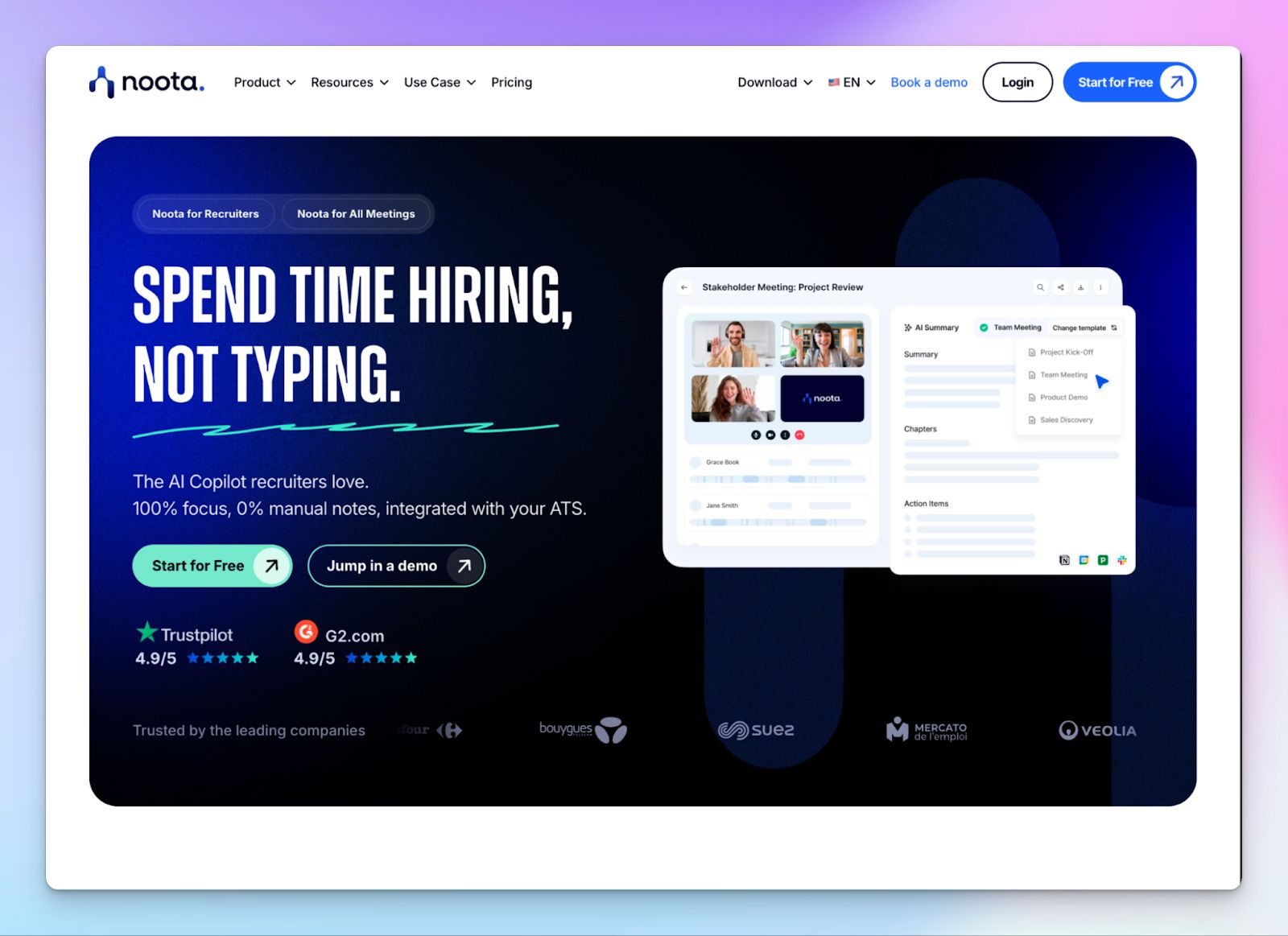 Noota - AI note takers in Europe