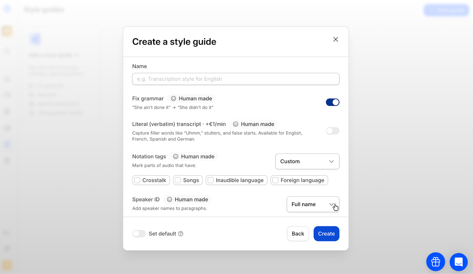 style guide happyscribe transcription tool